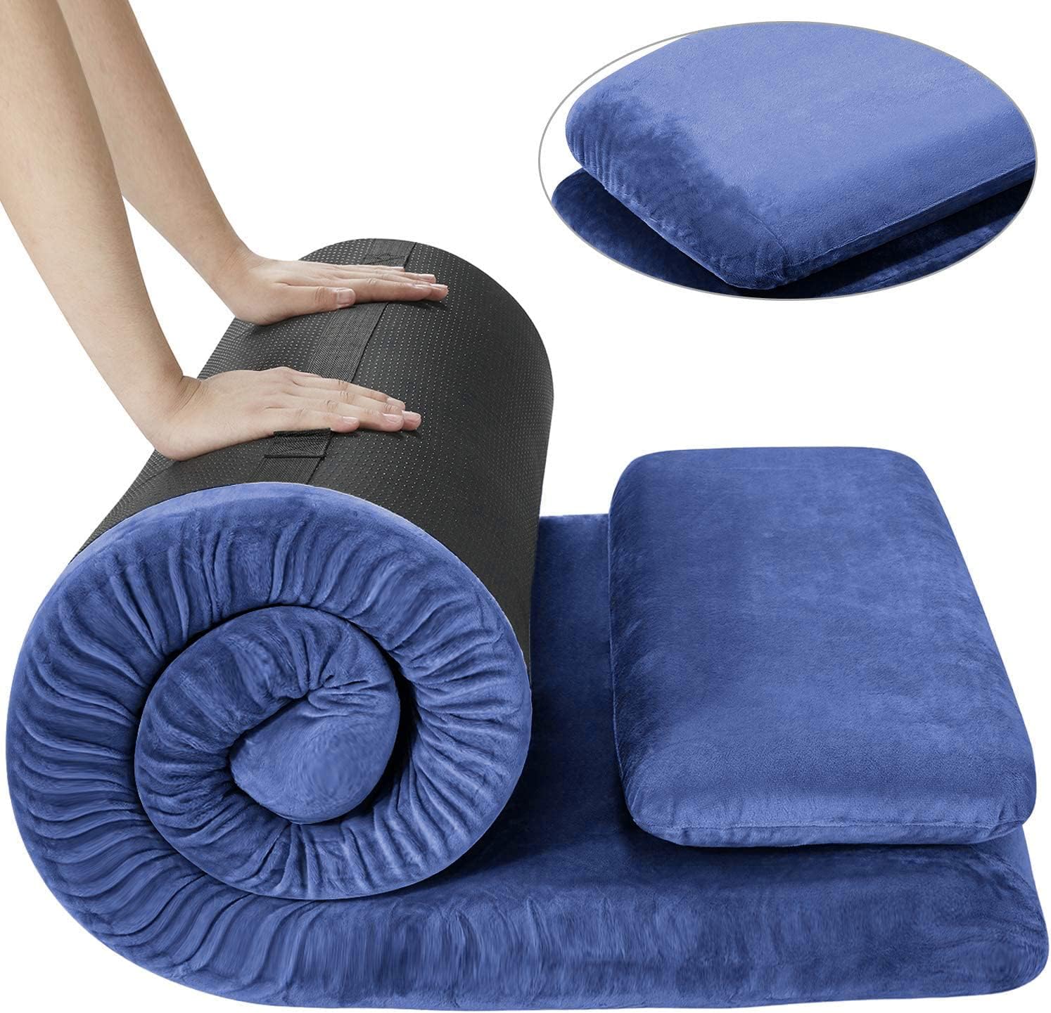 FBSPORT Memory Foam Camping Mattress Roll Up Sleeping Pad