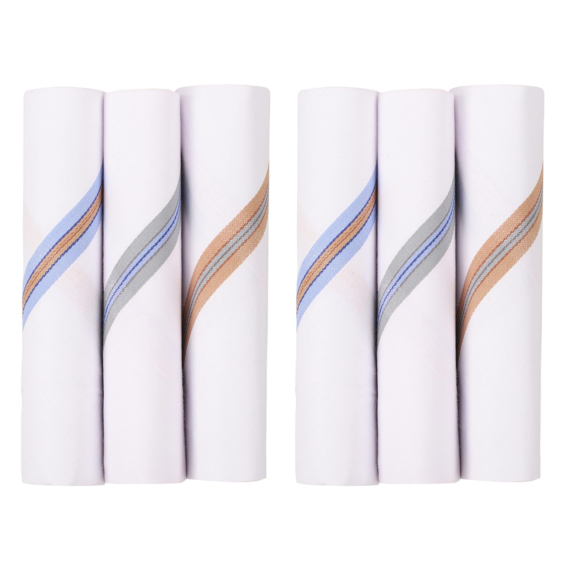 wyse Men's Woven Cotton Hankies | Soft Fabric | Edge Stitch | Moisture Absorbent | White-picture-54