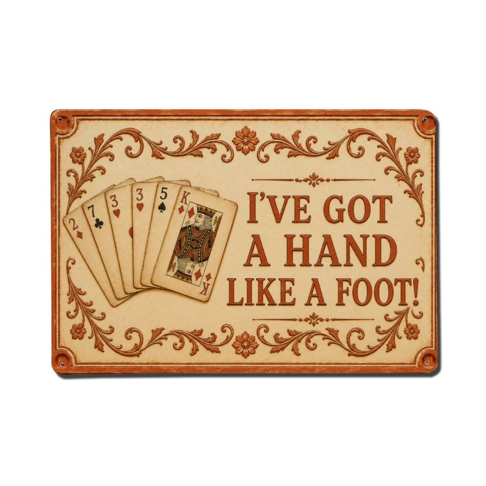 Funny Poker Quote Vintage Wall Plaque Vintage Aluminium Metal Sign, Retro Wall Decor for Home, Bar, Garage & Farmhouse 20x30cm