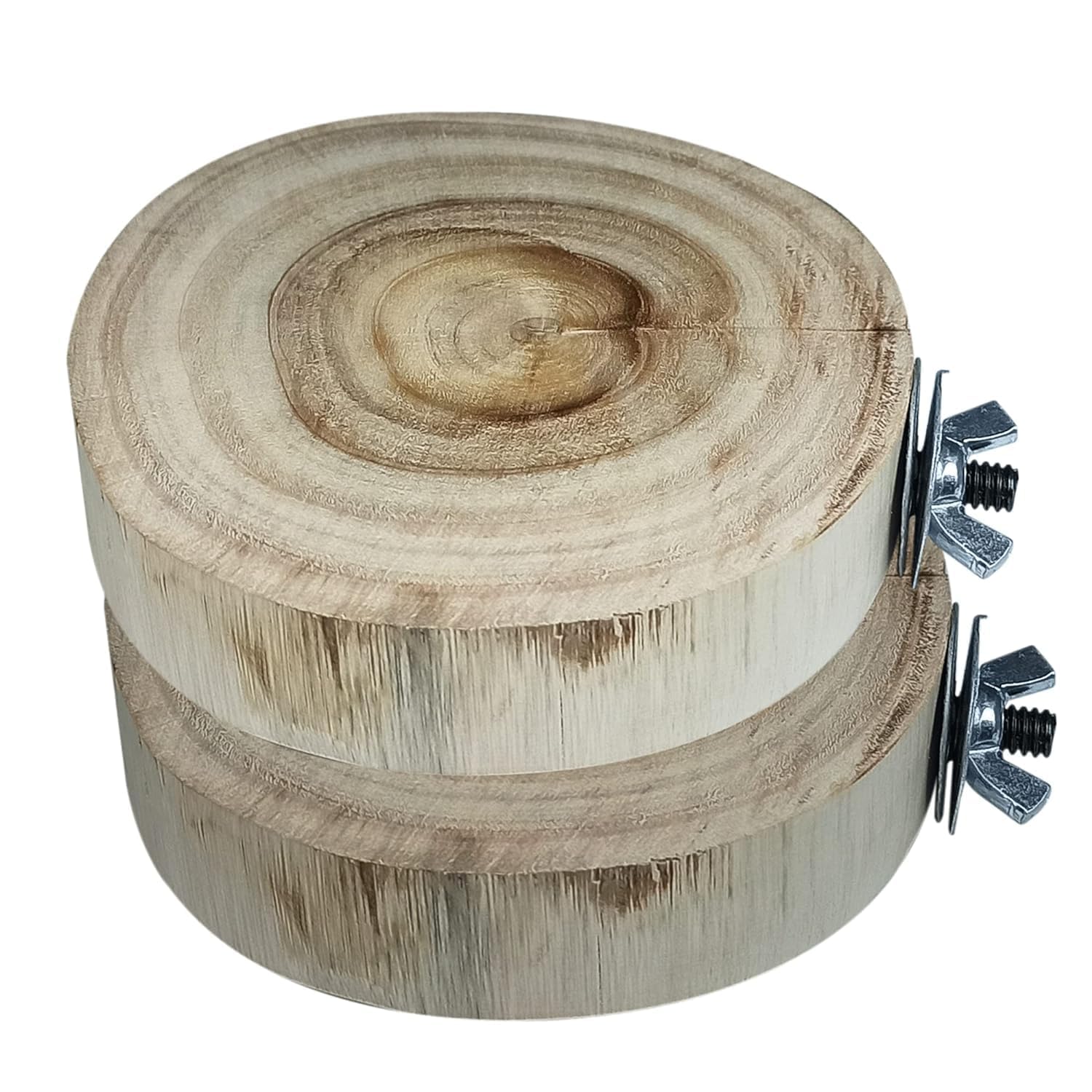 Reva Tech Perch Platform for Bird Cage (Pack of 2), Natural Round Wooden Stand Platform Bird Toy for Canary Parakeet Cockatiel Parrot Budgie Sparrow (Beige, Medium)-picture-11