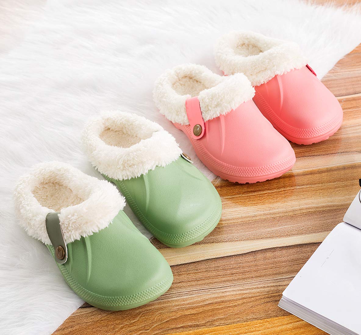 CELANDA Pantofole Invernali Donna Uomo Zoccoli e Sabot Unisex Ciabatte da casa Impermeabile Antiscivolo Scarpe da Giardino All'aperto/Interno,GR.35-47