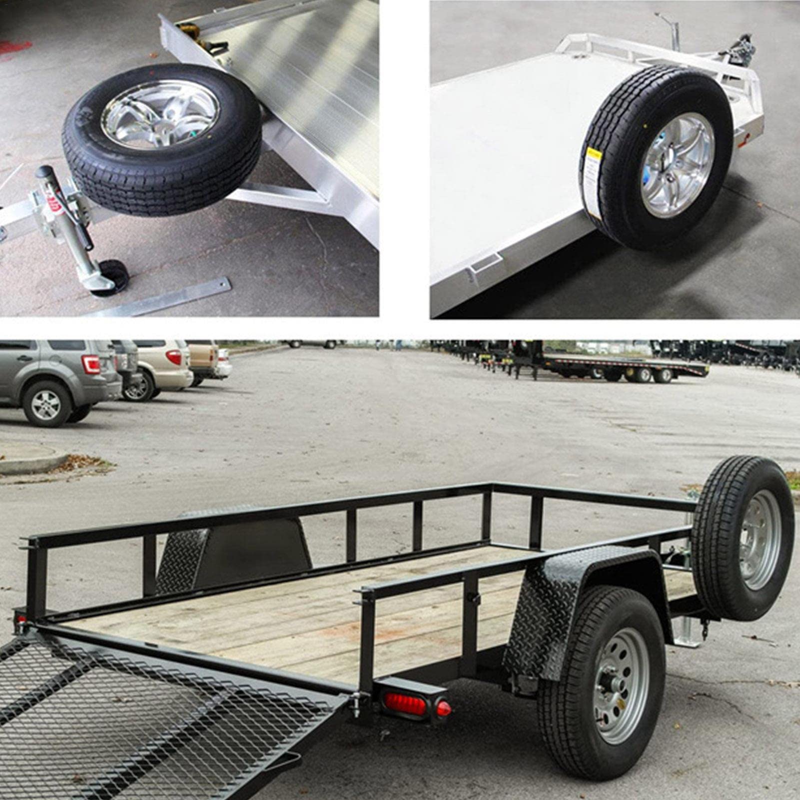 Reserveradhalterung für Anhänger - Ersatzreifenhalterung aus Stahl | Anhänger-Ersatzrad-Zubehör für die meisten 4 & 5 & 6 & 8 Stollenräder auf 4" 4,5" 4,75" 5" 5,5" 6,0" 6,5" Lochmustern