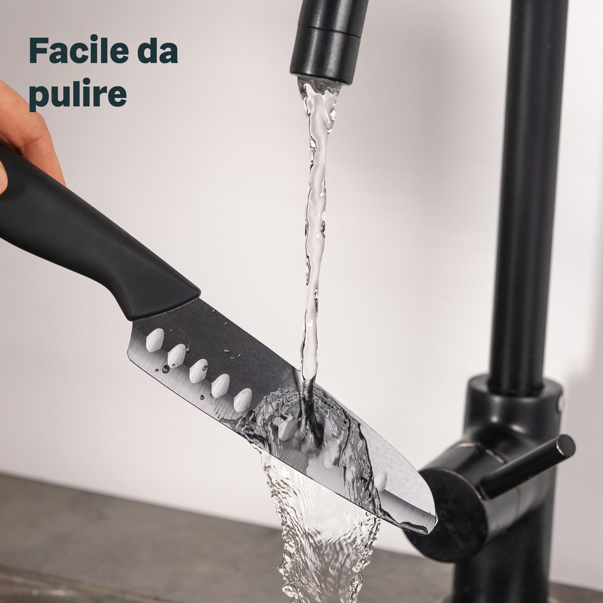 SILBERTHAL Set coltelli ceramica cucina professionali - Con coprilama e manici ergonomici - Nero