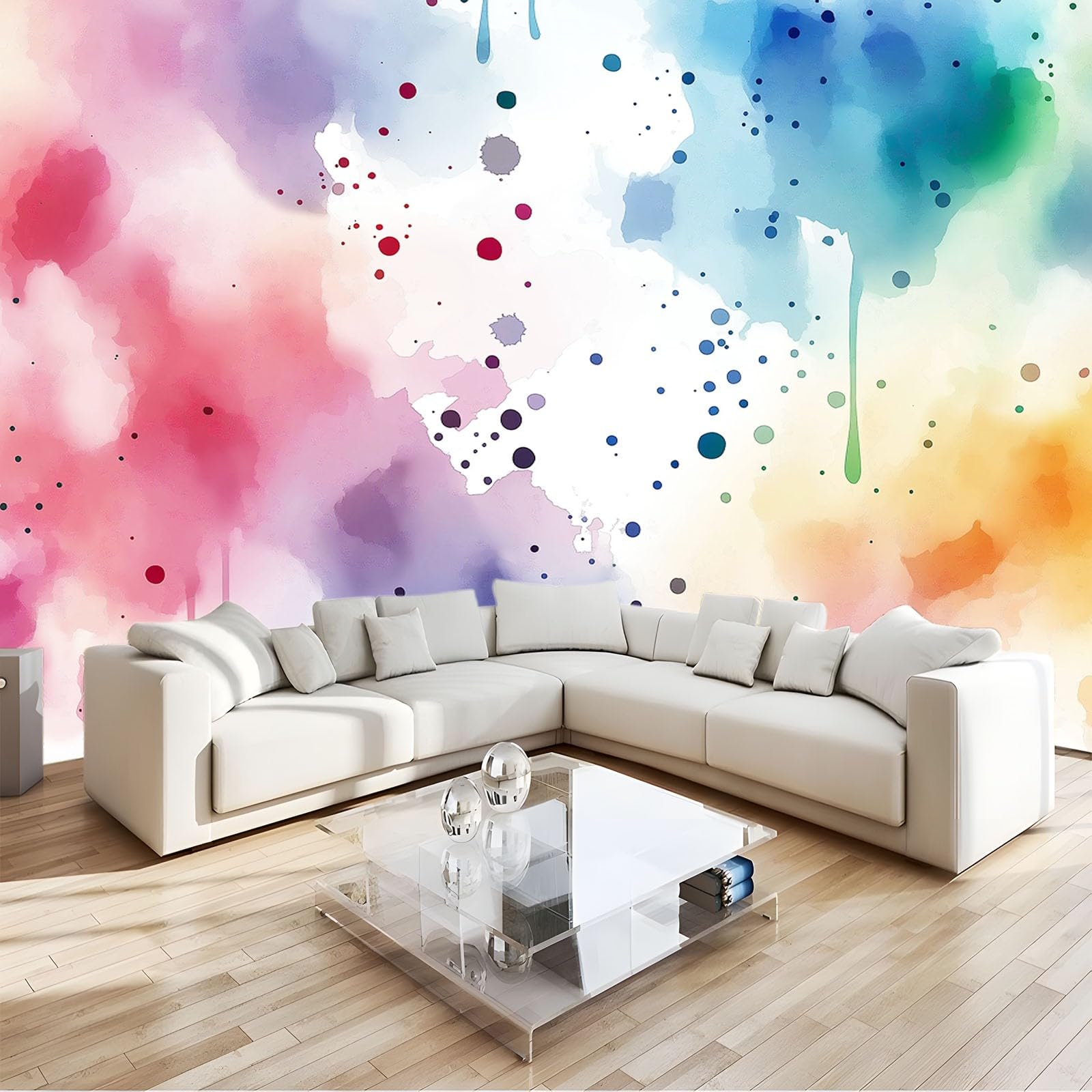 Fototapeta, ręcznie malowana farba, kolor 350 x 256 cm, flizelina, tapeta 3D, nowoczesny salon, sypialnia, artystyczny plakat, mural tapeta