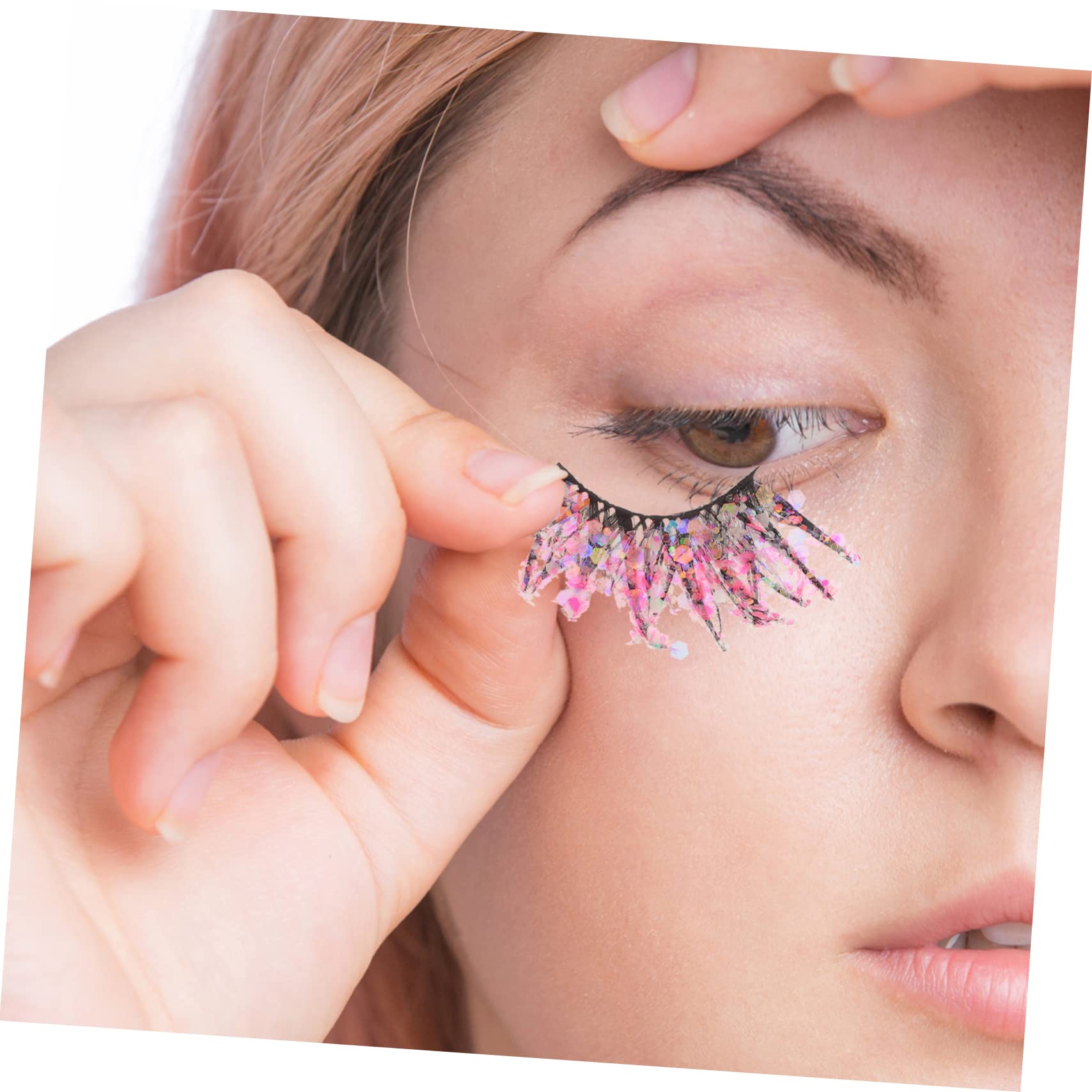 Housoutil 10paare Pärchen Fluoreszierende Fake Wimpern Mit Farbige Wimpern Für Halloween Cosplay Und Besondere Anlässe Wiederverwendbar Leicht Und Flexibel