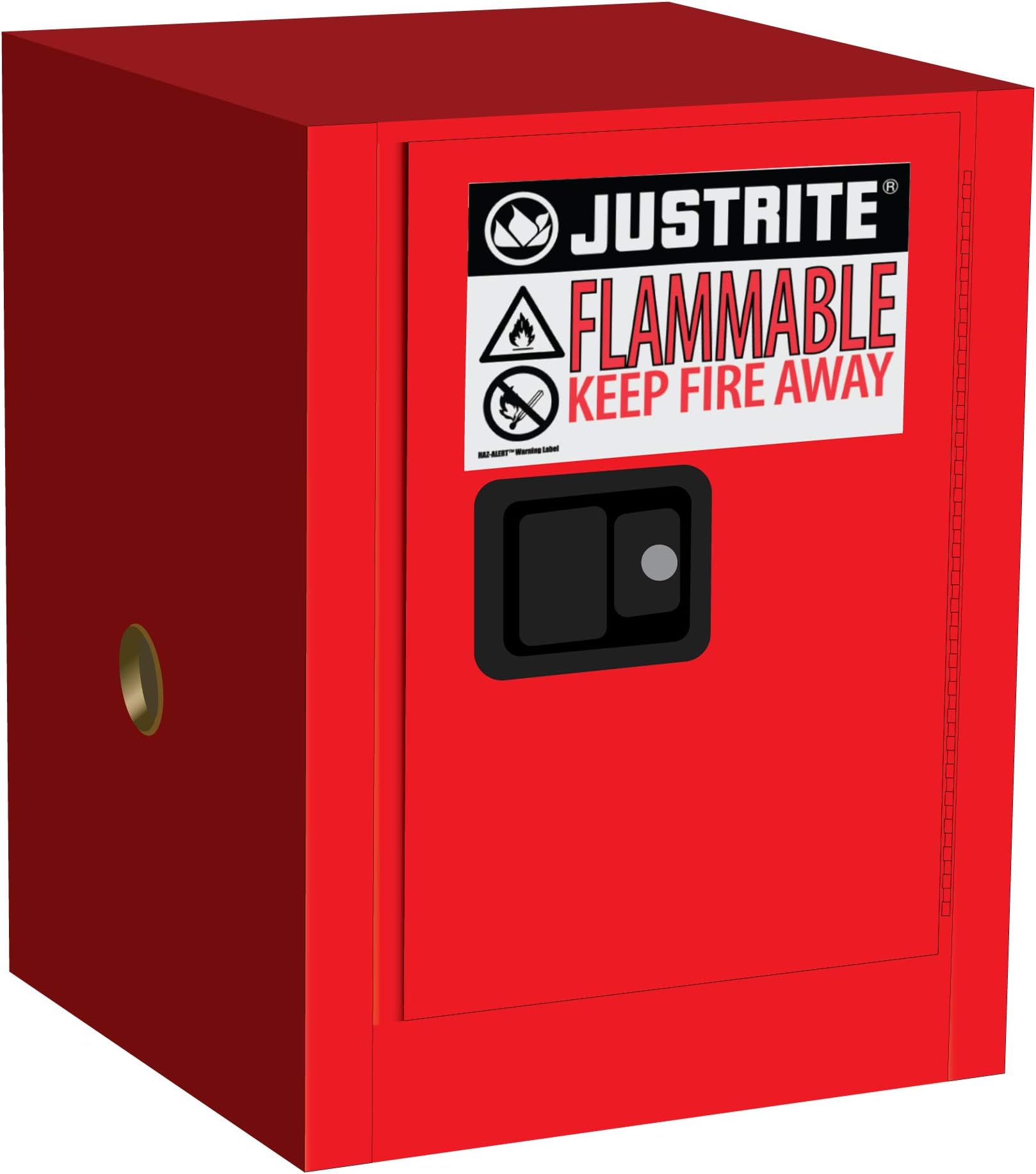 Justrite 890401 Sure-Grip Flammables Cabinet, Manual-Close, 4 Gal, Red
