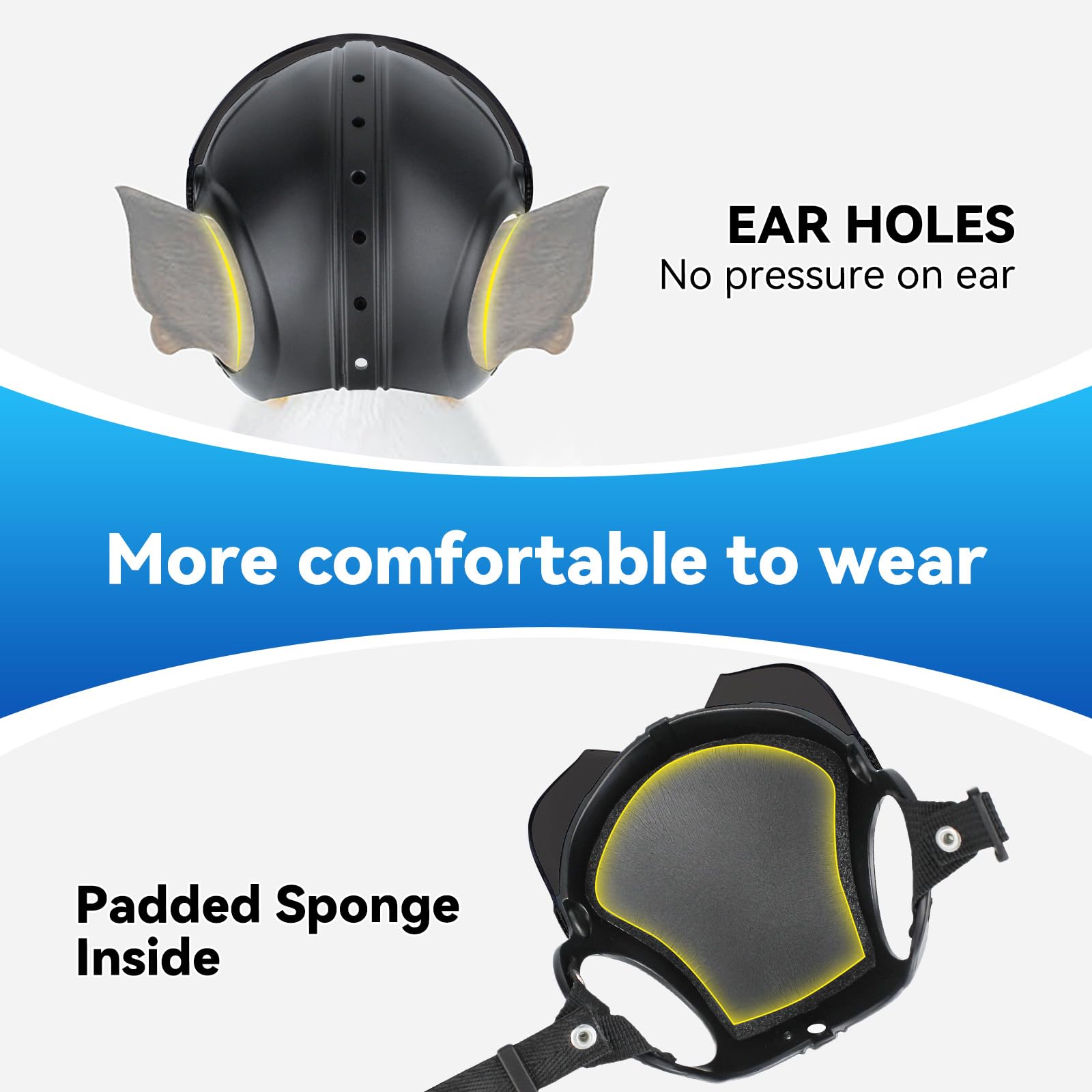 Casque pour chien avec lunettes de soleil anti-UV pour petits chiens, chiots (sans rivets) - Lentilles argentées