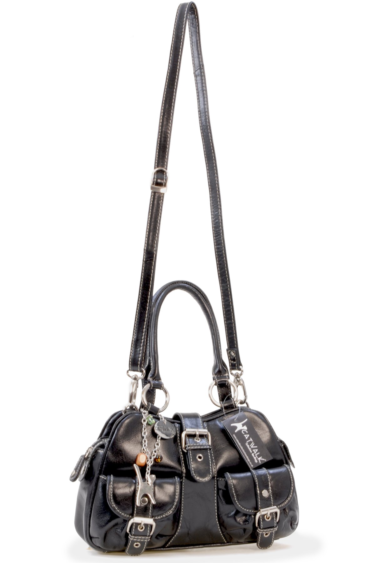 Catwalk Collection Handbags - Borsa a Mano da Donna in Vera Pelle - Borsa a Tracolla Media - Borsetta a Spalla - Tracolla Removibile - Faith