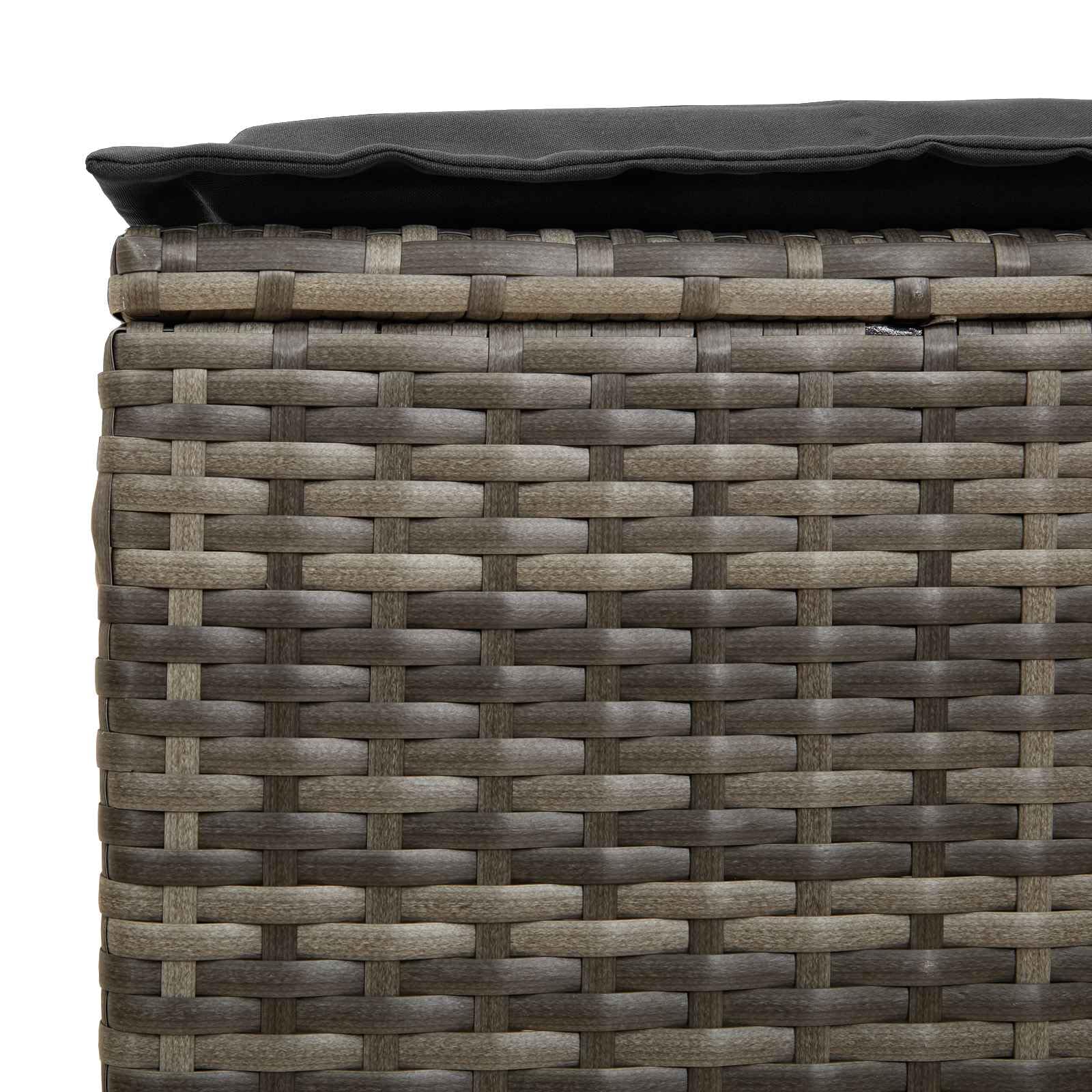 vidaXL Poggiapiedi da Giardino 2 Pezzo Grigio e Grigio Scuro, Sgabello moderno in rattan, poggiapiedi compatto, arredo da giardino, accessorio per patio, uso interno, sedia versatile