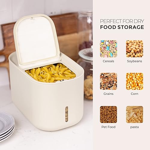 Miniatura 3 de Zuutii Contenedor de almacenamiento de arroz, contenedor de almacenamiento de alimentos secos, dispensador de alimentos para perros y gatos,