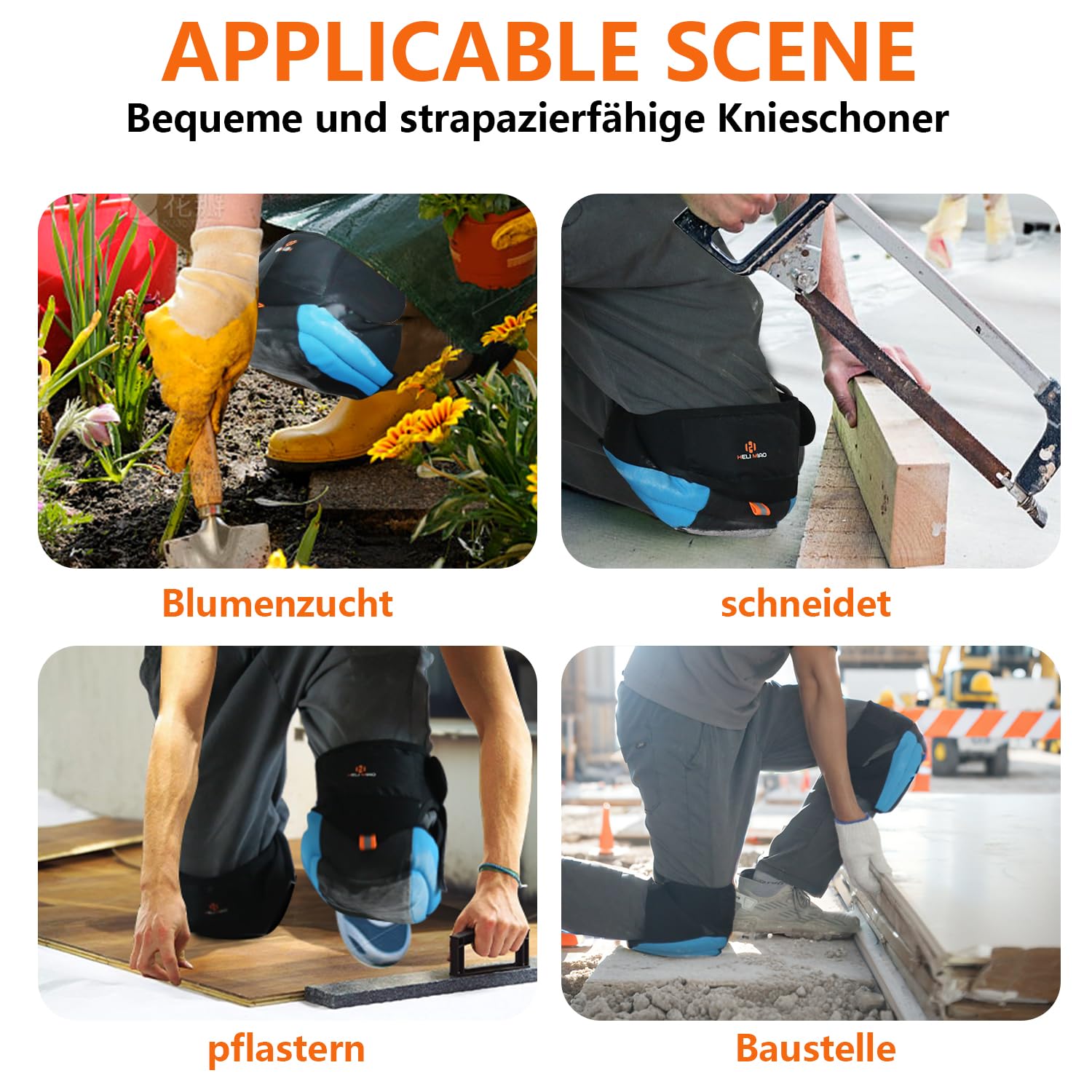 Professionelle Knieschoner Garten, Kniepolster arbeit auf Knien,knieschutz gartenarbeit für Haushalt baustelle,bodenleger,Renovieren, Garten, Fliesenleger, Laminat, strapazierfähigen Doppelriemen