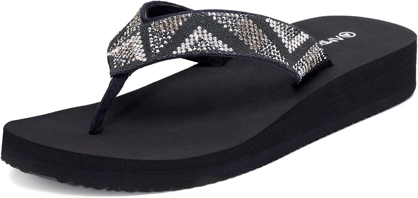 Ampeo Women's Arch Support Flip Flops Comfortable Casual Summer Beach Thong Sandals