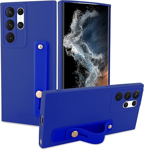 KANGHAR Funda para Galaxy S22 Ultra con soporte para teléfono para mujeres y niñas, funda protectora de silicona líquida suave a prueba de golpes