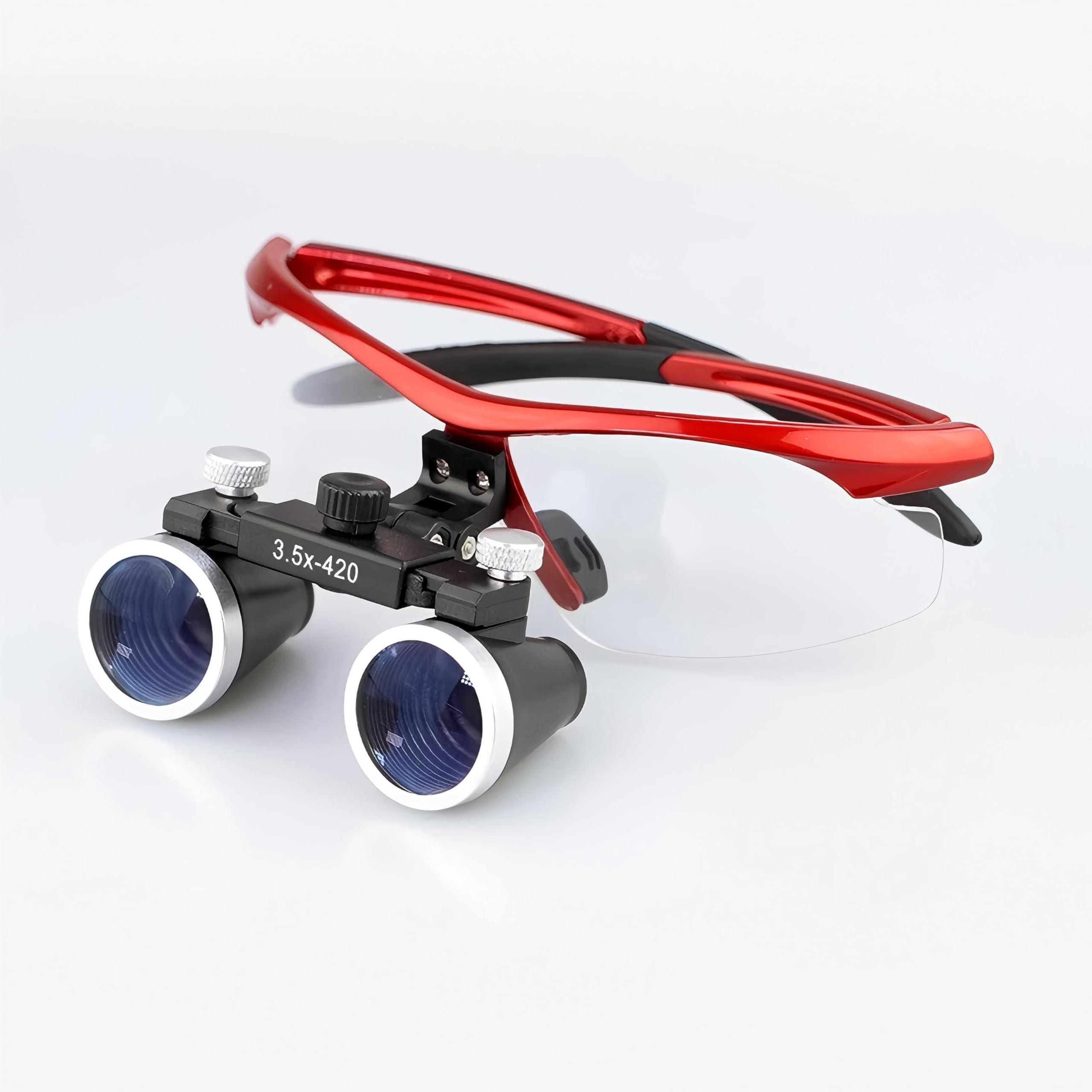 Dental Surgical Loupe 3.5X Working Distance 360-460mm Burgundy Sport Frame