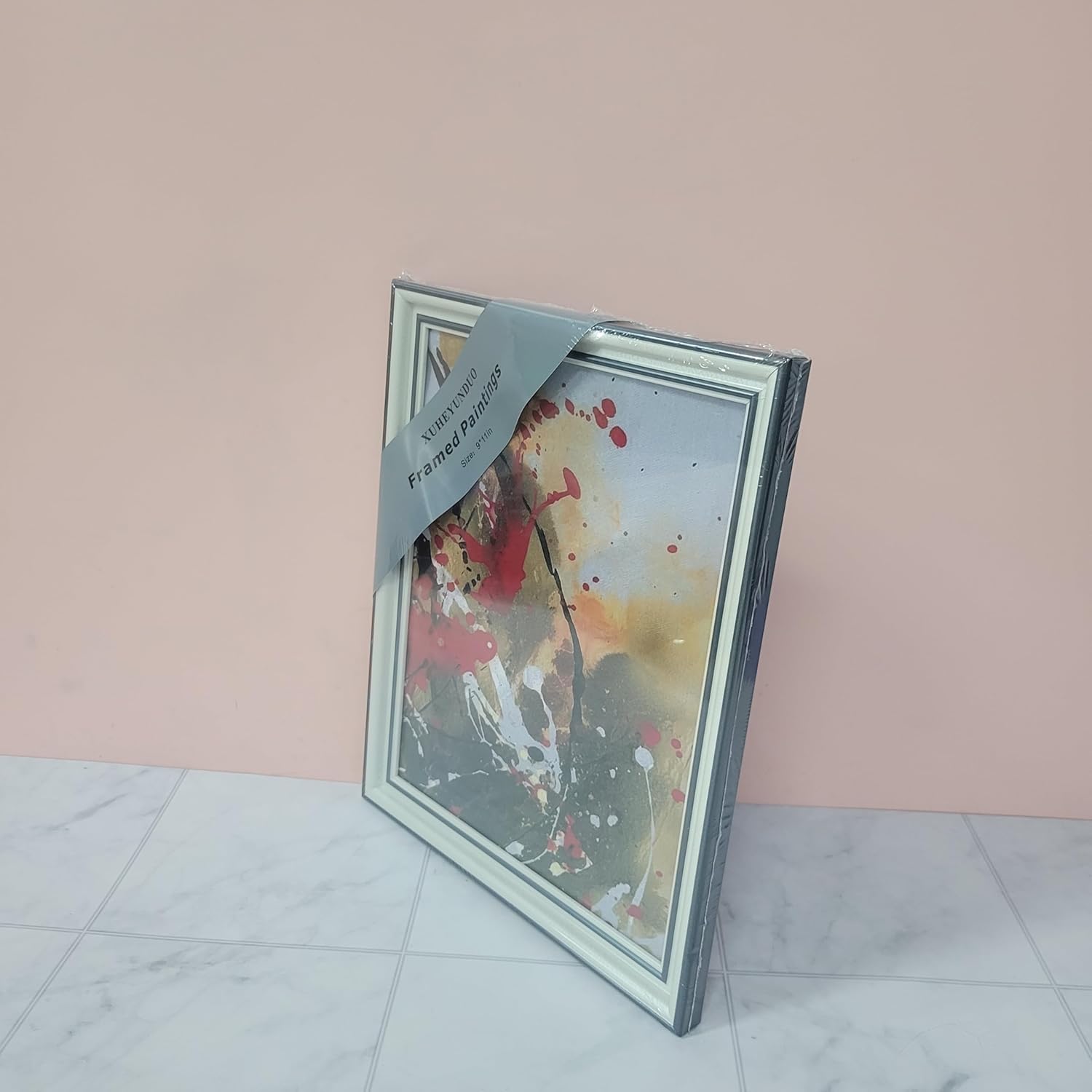 XUHEYUNDUO Framed paintings Framed Abstract Splash Art Wall Decor — Modern Graffiti-Style Mounted Artwork