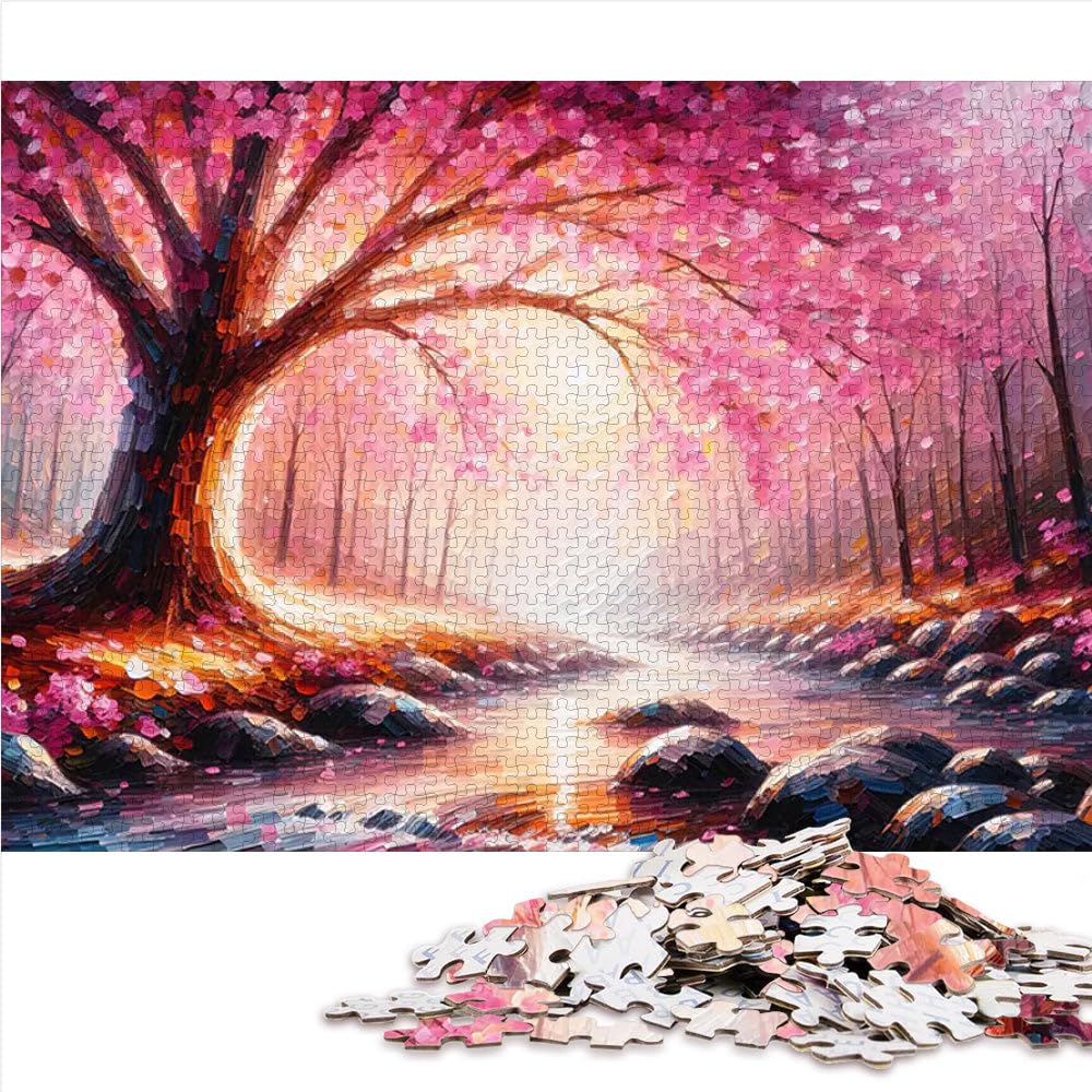 Puzzles pour Adolescents 2000 pièces Ruisseau d'harmonie de Fleurs Roses Jeu de Quiz est idéal comme Cadeau pour Toute la Famille 70x100cm