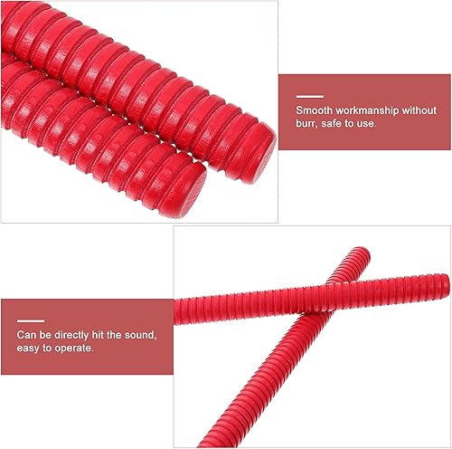 Miniatura 4 de Juego de palos de ritmo de madera, 2 unidades, instrumentos de percusión de madera (rojo)