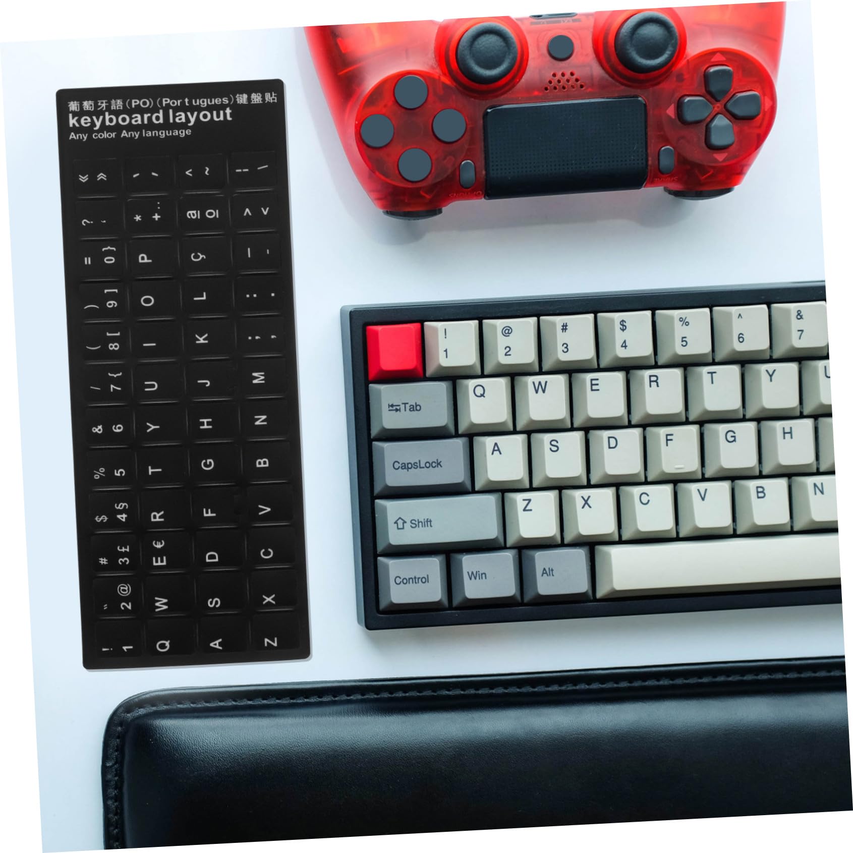LABRIMP Pegatinas De Teclado En PortuguéS con Letras Blancas 10 Piezas Protectoras para Teclado Universal De Computadora Accesorios De Reemplazo para De Laptop FáCil InstalacióN Y Uso
