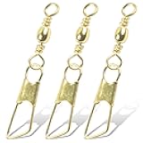 AGOOL Fishing Swivels Snaps, 60/120pcs Barrel Swivels with Nice Snaps Gold High Strength Solid Rings Line Lures Connector Fishing Tackle Accessories