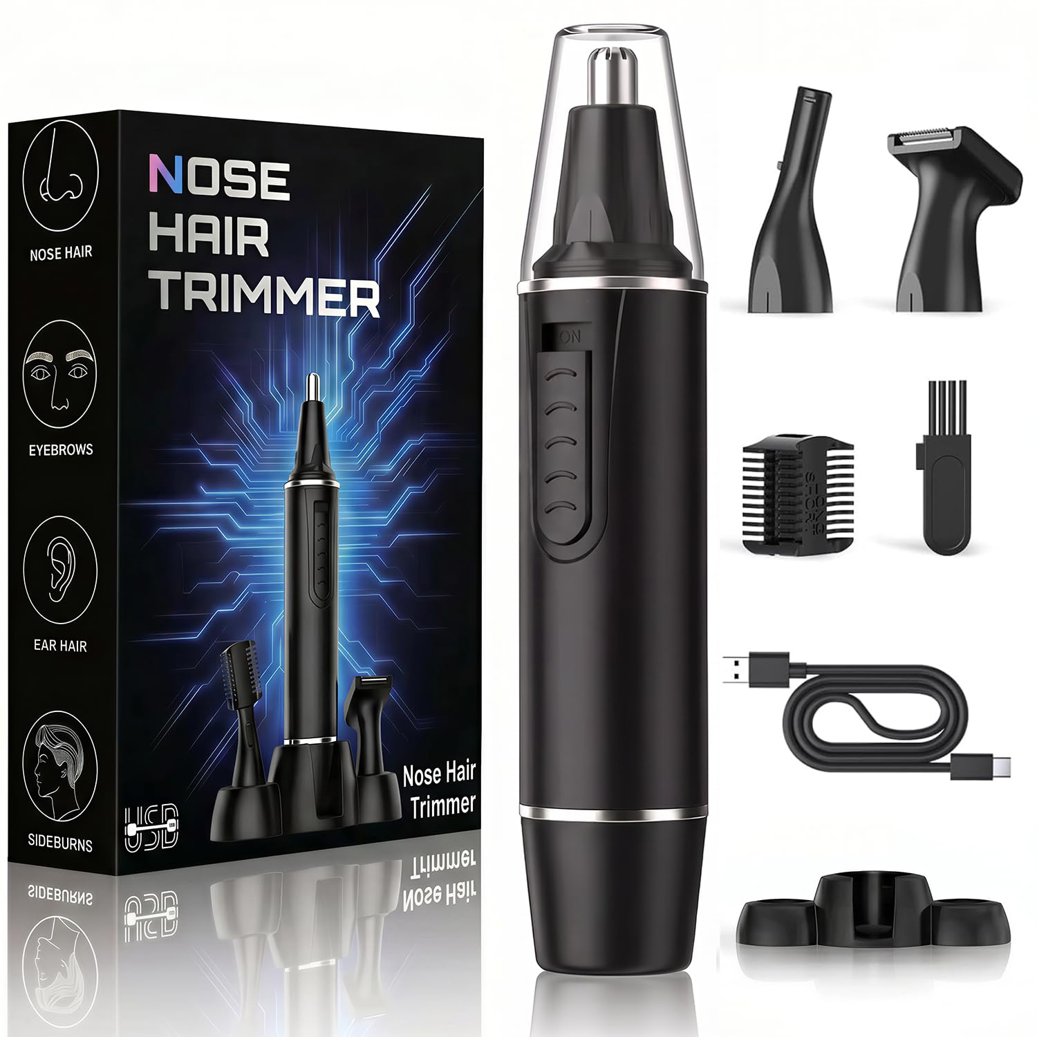 Nose Hair Trimmer for Men - Painless & 3-in-1 -1