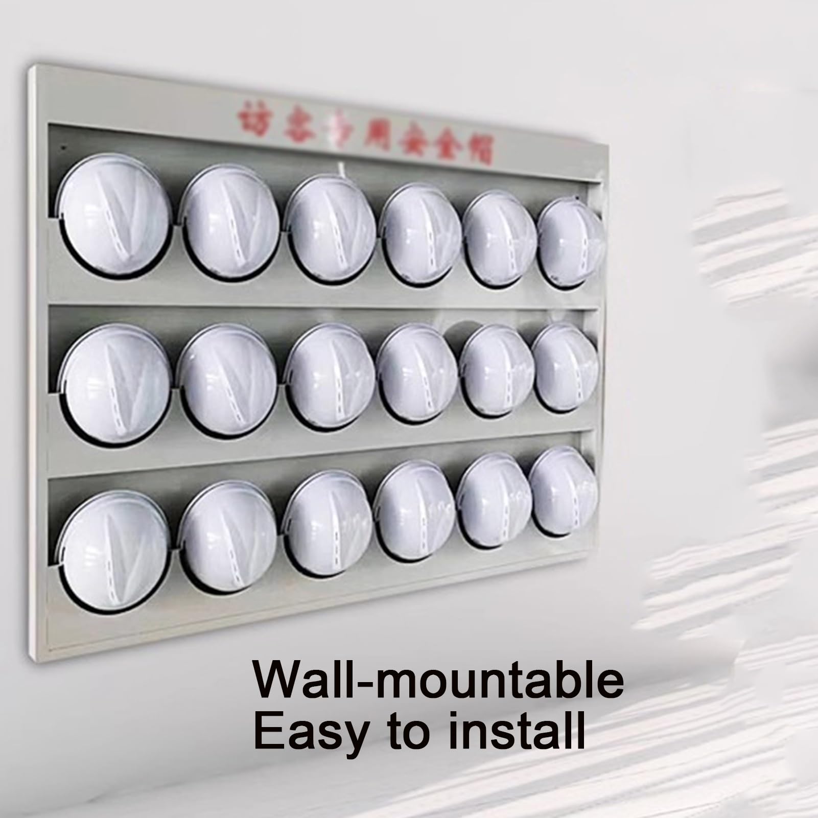 Organizador De Pared para Sombreros, Soporte Metálico para Colgar Cascos, Soporte Exhibición Cascos Seguridad Tiendas Minoristas, para Fábricas, Talleres Y Oficinas.(81x45cm)