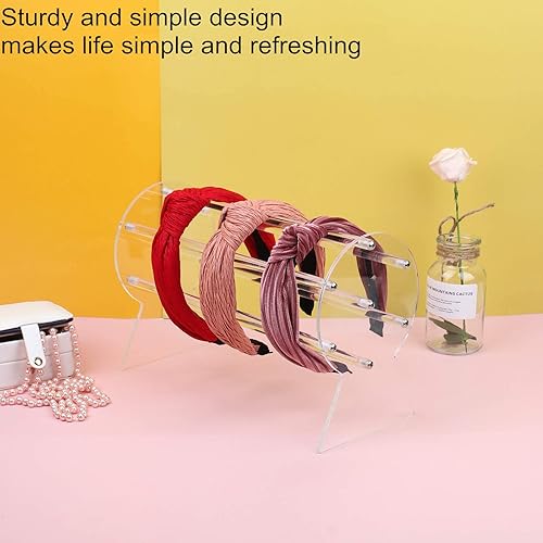 Miniatura 9 de AOFLLU Soporte para diadema de acrílico, 2 unidades, organizador de diadema transparente, soporte de exhibición para diadema, estante de