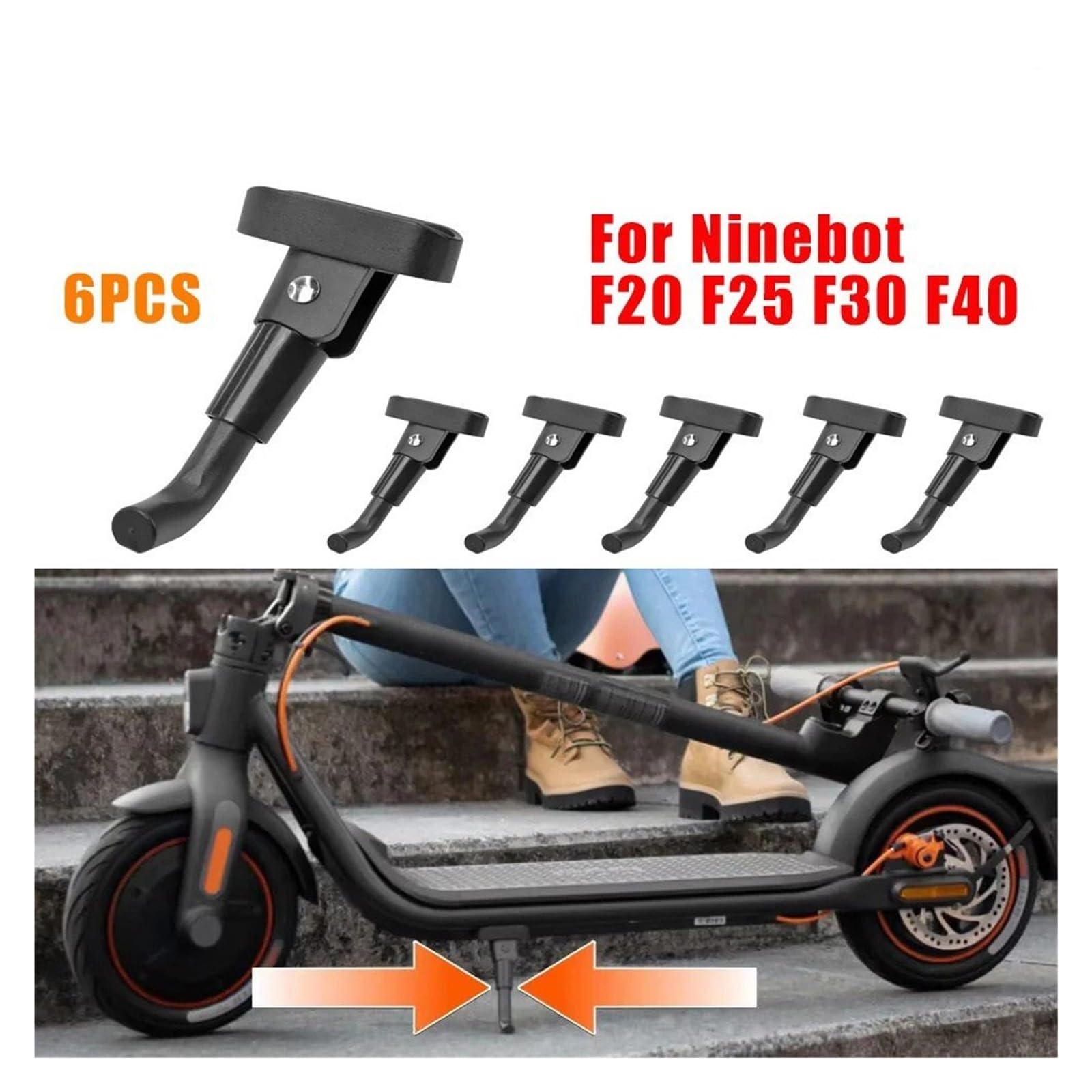 Support de pied pliable for trottinette électrique Ninebot, F20, F30 et F40 Béquille de rechange pour trottinette électrique