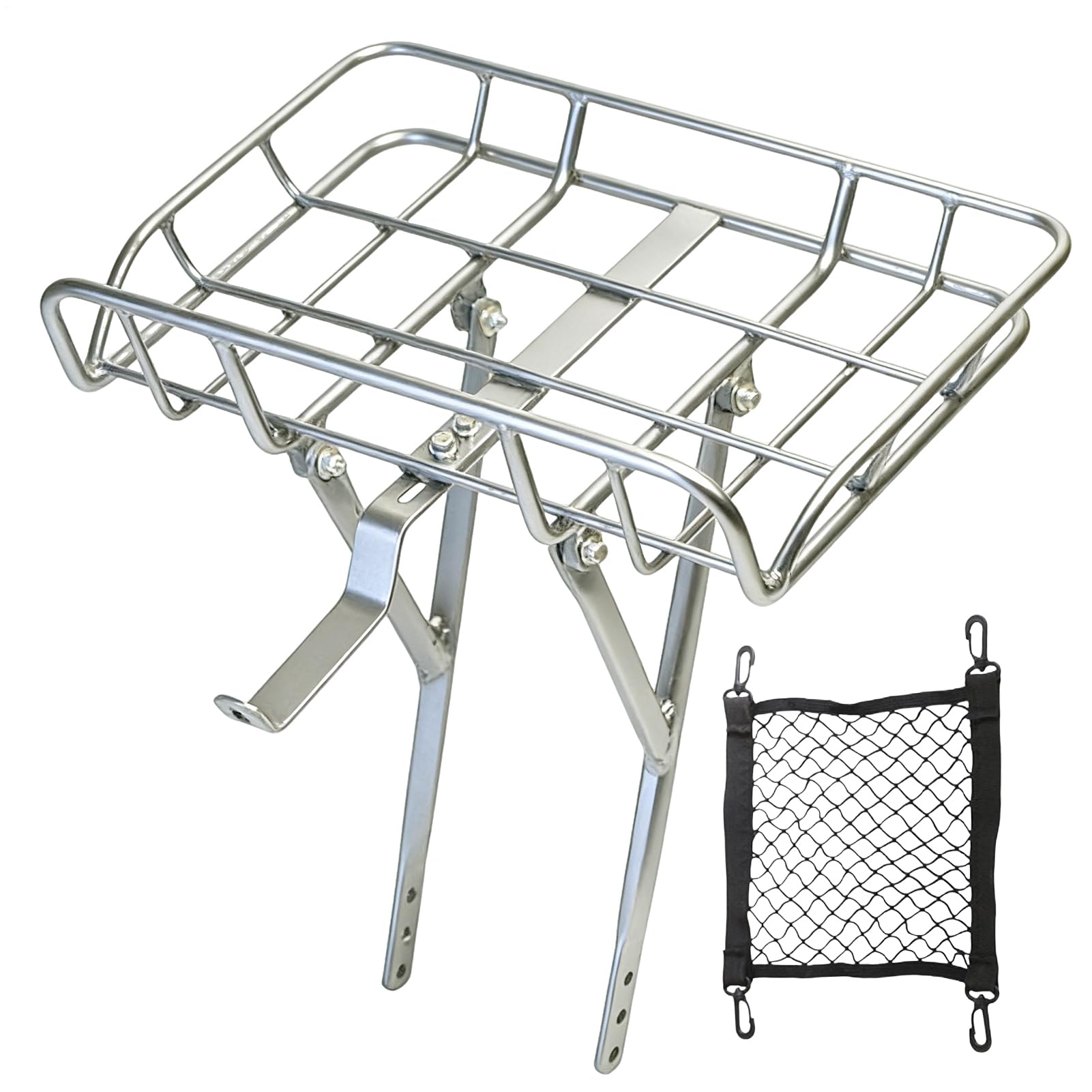 Kinder-Fahrradkorb, Metall, großes Fassungsvermögen, mit Schraubennetz, Fahrradkorb vorne – für Straße, Mountainbike, Pendeln, Ladung, Einkaufstasche, Basketball, Fußball, Outdoor