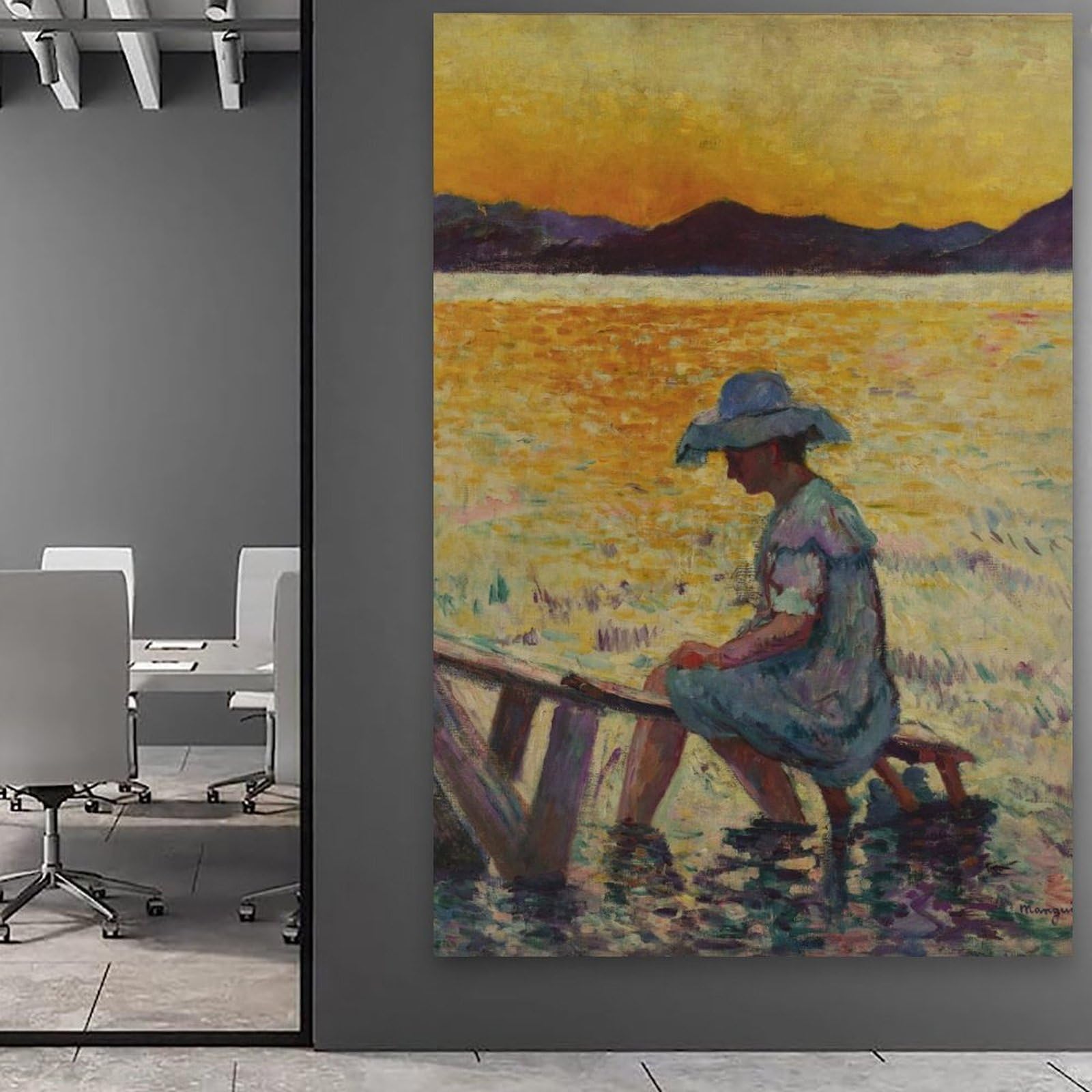 generisch Saint-Tropez, Sunset by Henri ManguinModernas Impresiones en lienzo, Cuadros Decorativos Para Habitación de Niños o Niñas, Cuadros de Pared Para Sala De Estar Y Pinturas Con Motivos