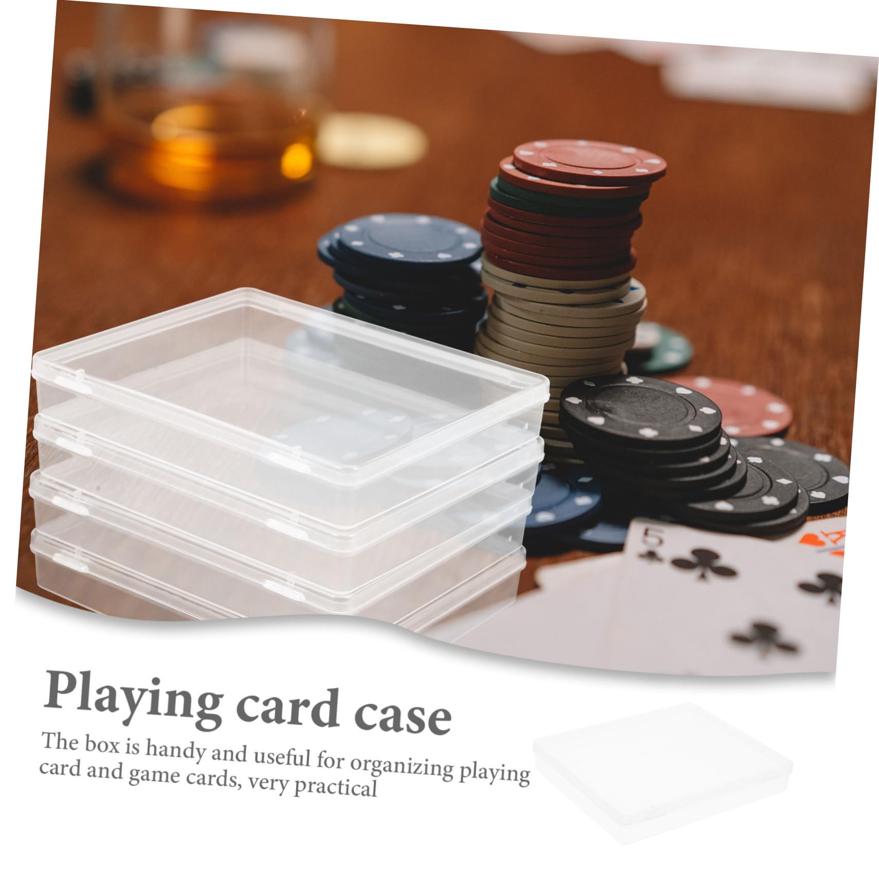Abaodam 5 Juegos De Cajas De Plástico Rectangulares Para Guardar Tarjetas Con Soporte Portátil Para Tarjetas De Juego (4 Unidades X 5)