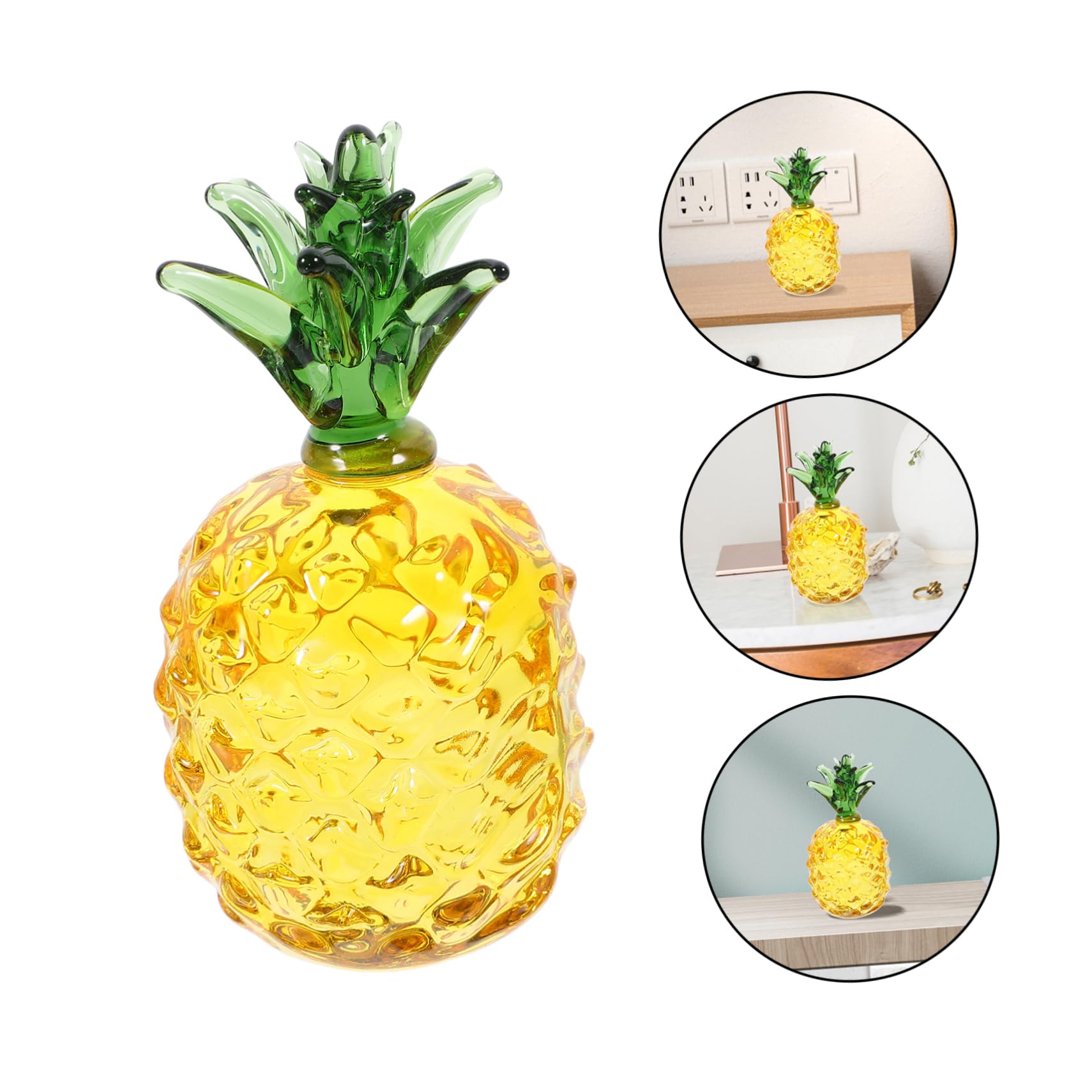 Petit Ananas En Cristal Artificiel - Décoration De Bureau Ou Fruits - Multicolore, 6 Cm