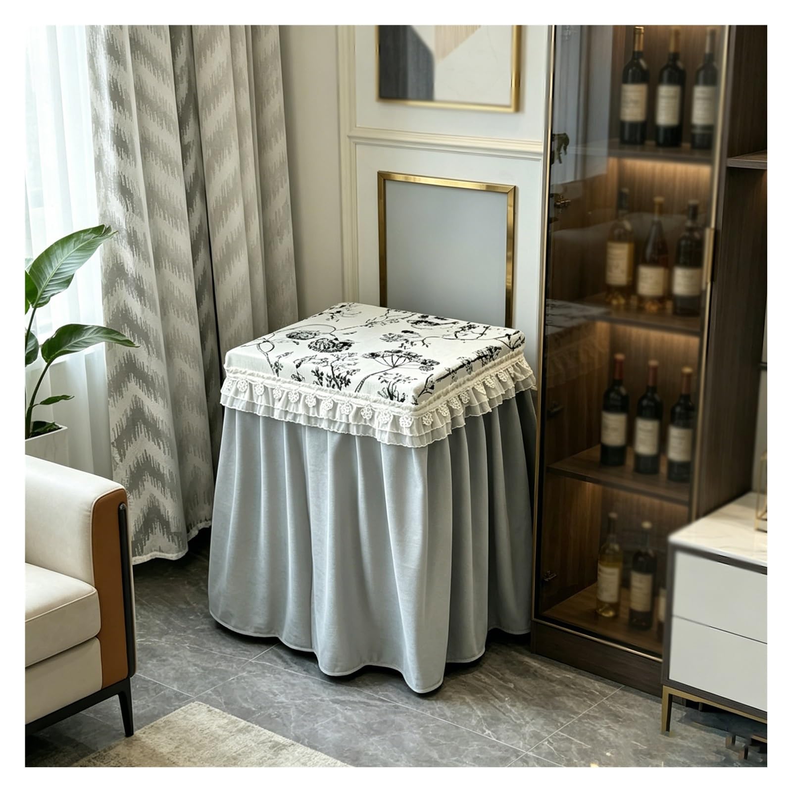 CHZDPP Custom Home Safe Enclosure Cover, Patterned Safe Box Dust Covers with Front Opening, Dust&Water Proof Vault Cover for Freezers/Bedside Table(Gray,31x24x59in/80x60x150 cm)
