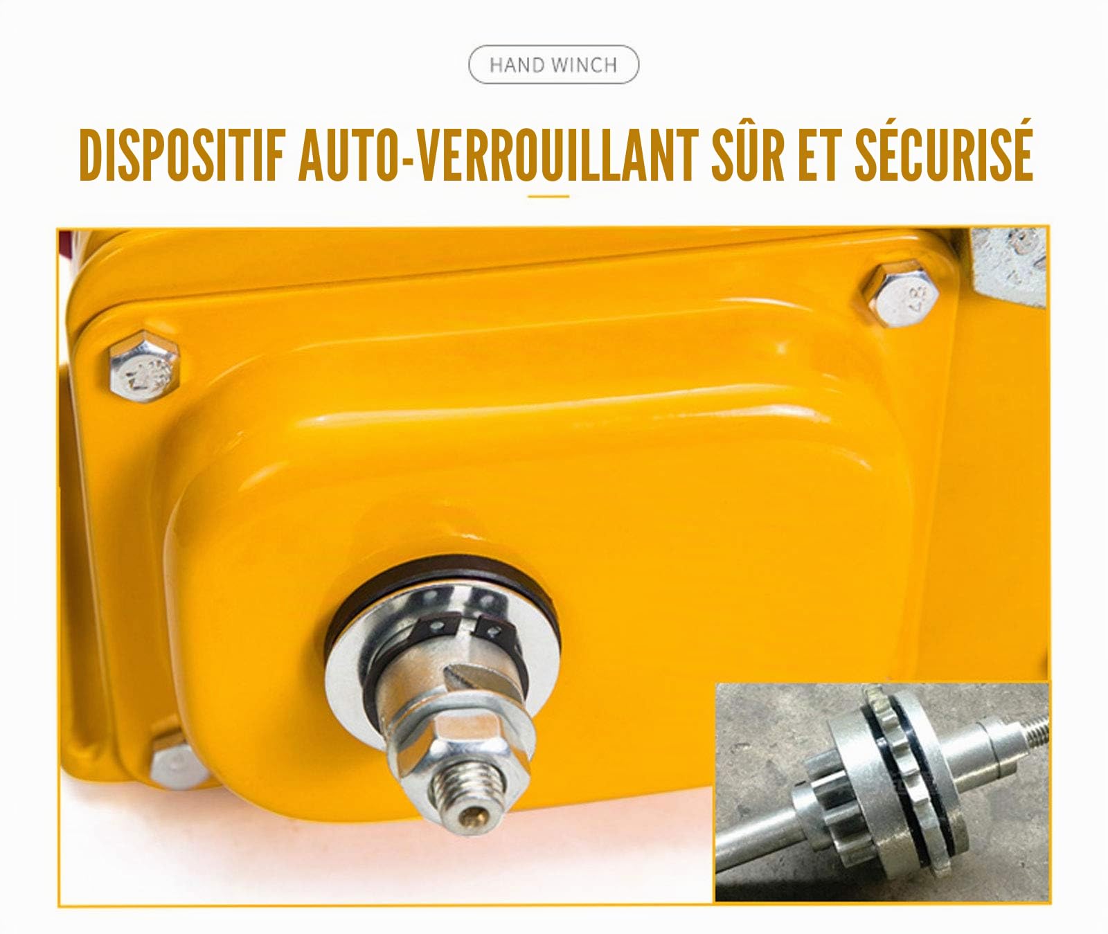 LXYYSG Treuil Manuel Robuste, Treuil de Halage Autofreiné Multifonction La Coque en Acier Protège Le Cliquet Interne, Treuil Main pour Remorques de Bateau Camions Auto