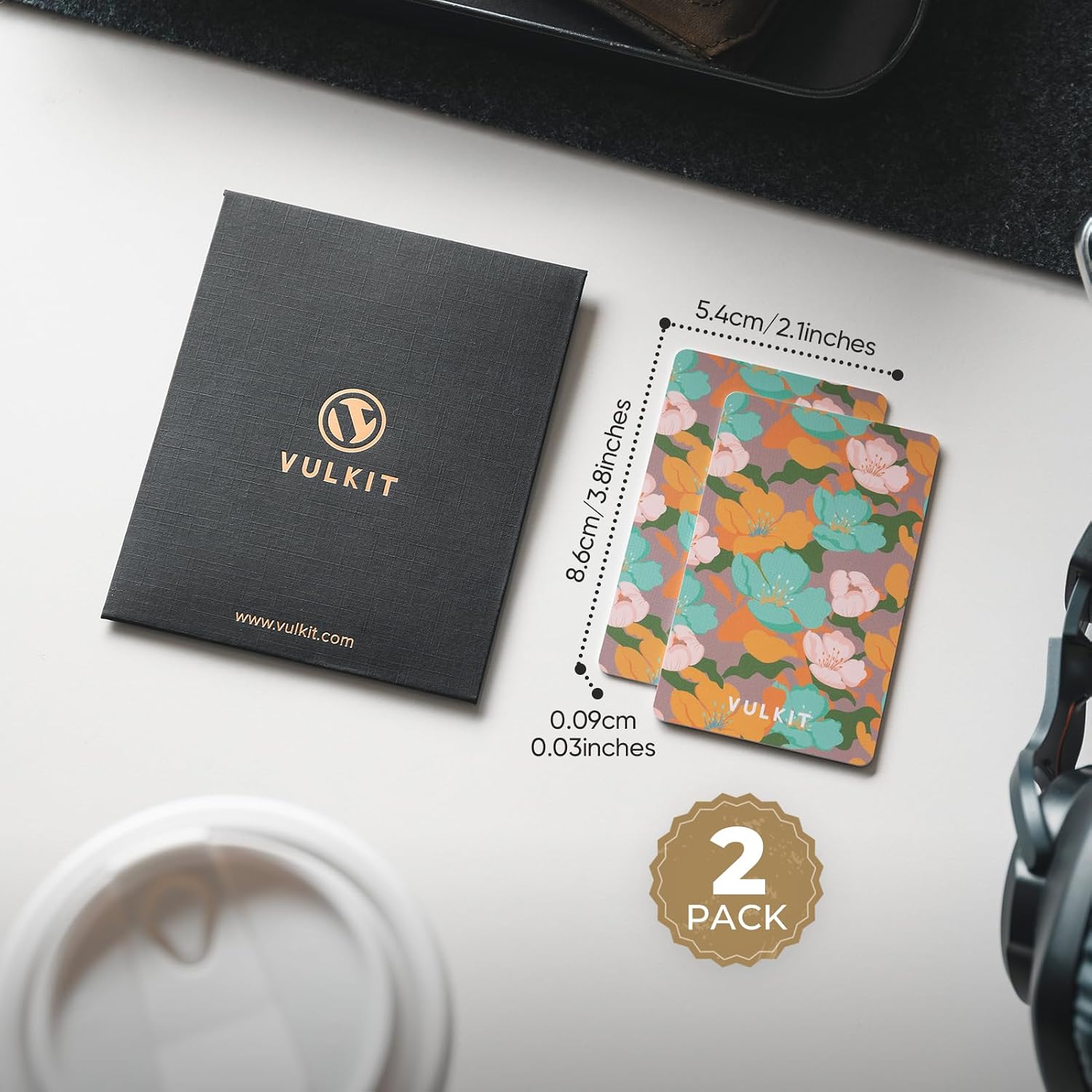 VULKIT RFID Blocking Cards, Slim RFID Card Blocker & NFC Contactless Card Protector for Your Wallet and Passport for Travel, Outdoor (2, Flower)
