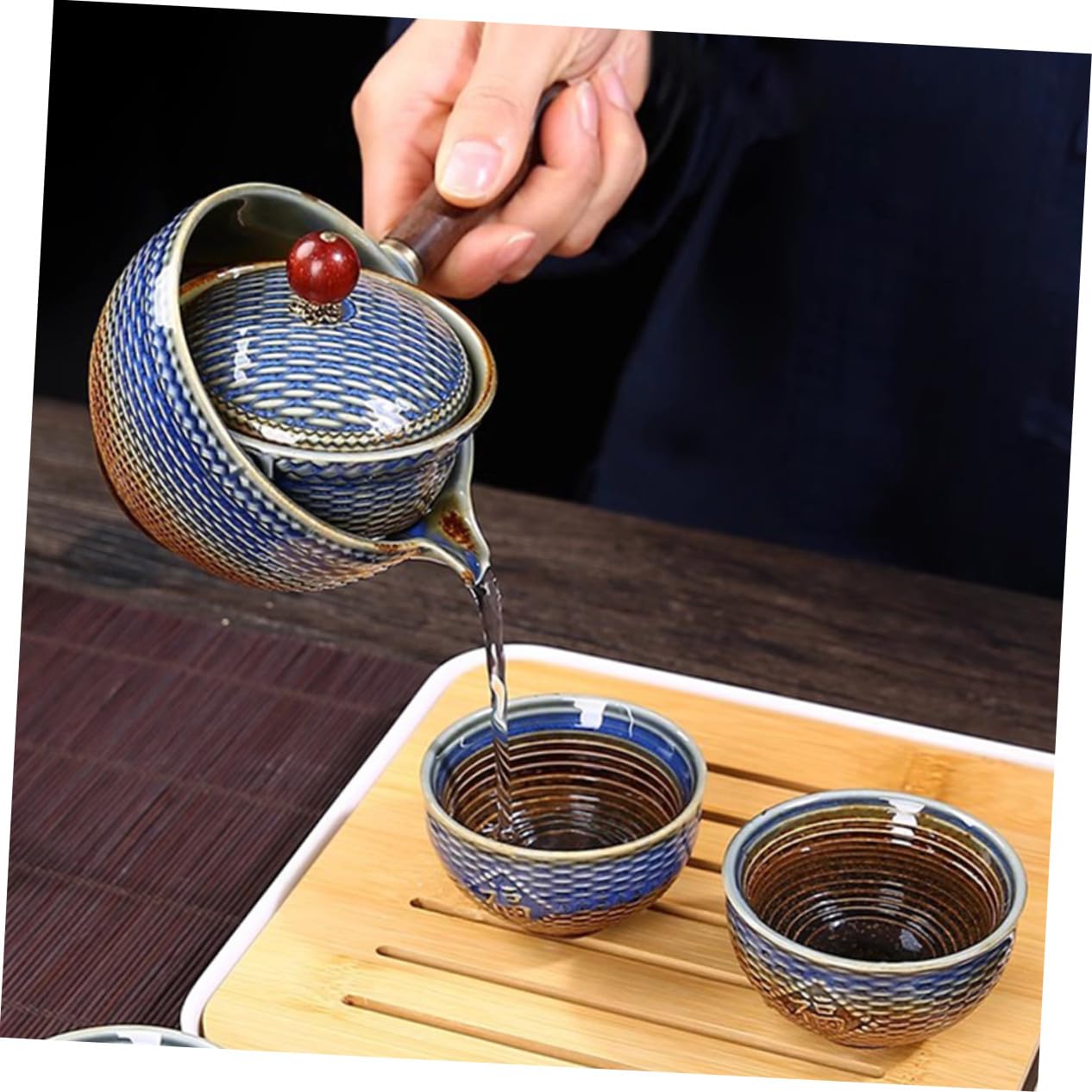 Juego de Té de Cerámica para Viaje, 1 Set Portátil | Uso en Actividades al Aire Libre y Desplazamientos, Diseño Elegante, Ideal para Aficionados al Té
