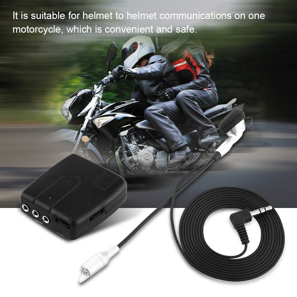 interfono interfono per moto, comunicatore doppio da casco a casco con 2 cuffie e altoparlanti, ingresso audio per radio MP3 e CD, design compatto a clip per una comunicazione