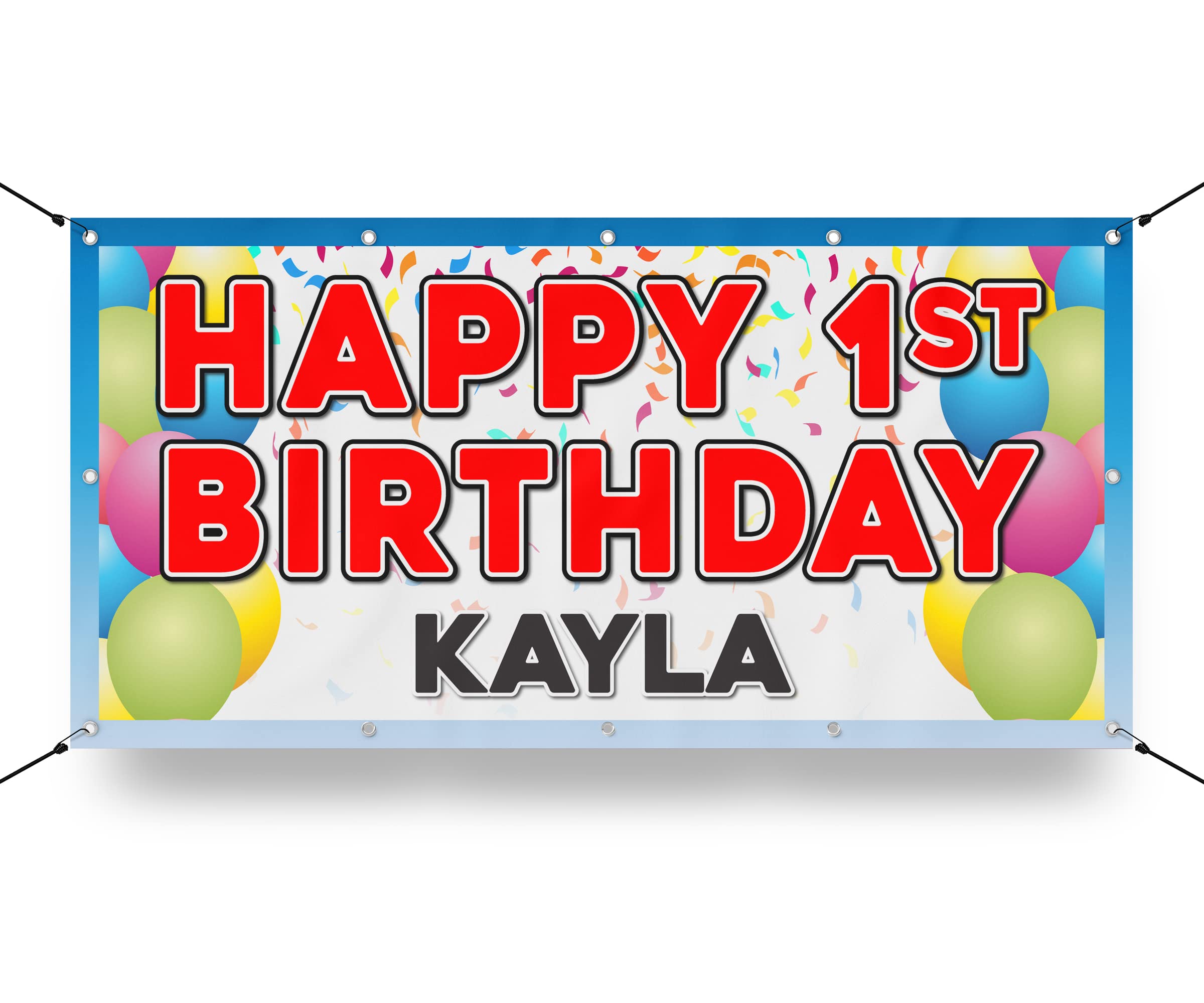 Milweb1 Custom Birthday Vinyl Banner Sign, Personalized, Waterproof, 2'x4', Red, Occasion, Party