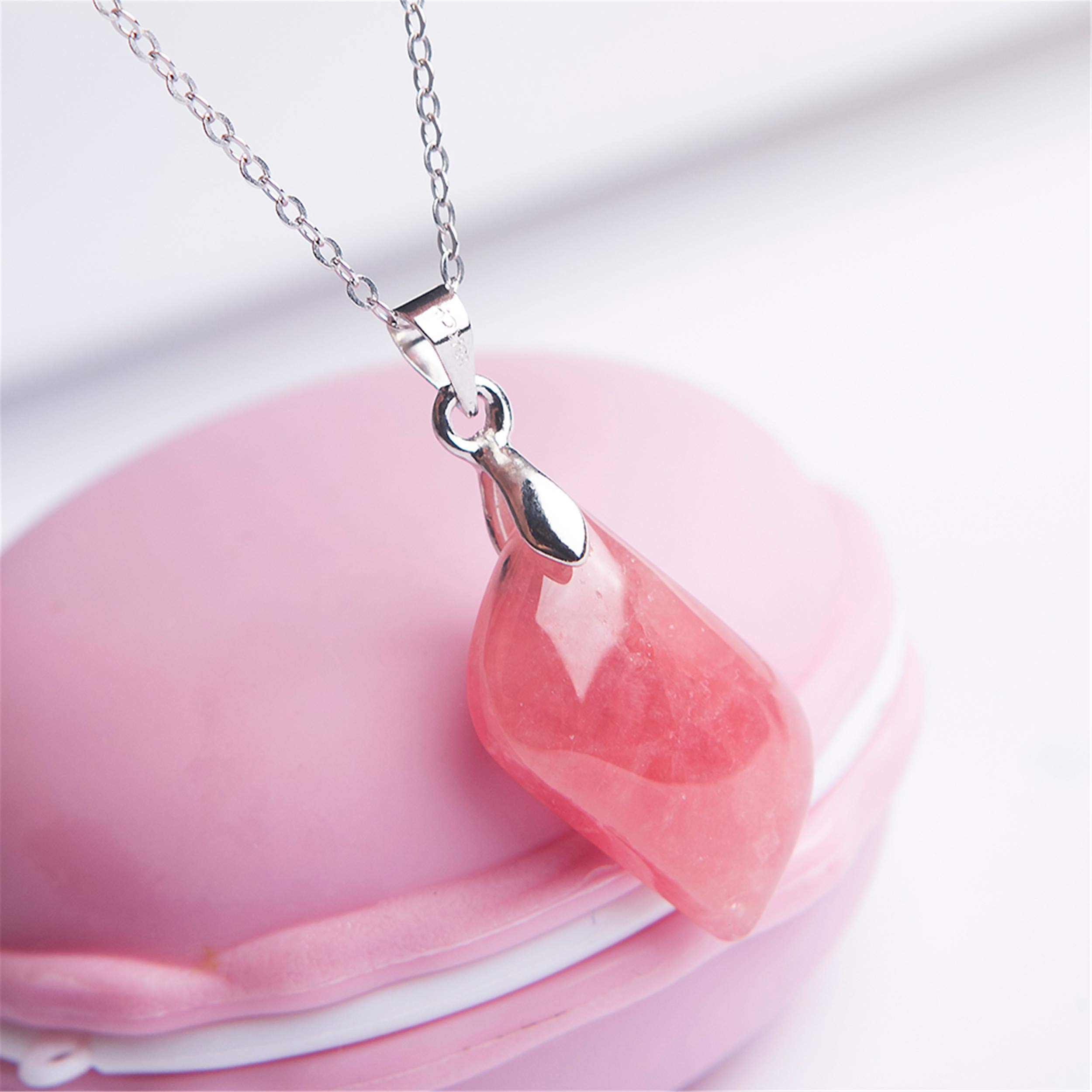 natural stone pendant Glace naturelle Rhodochrosite Gemstone Rectangle Bead Crystal Fashion Pendentif AAAA