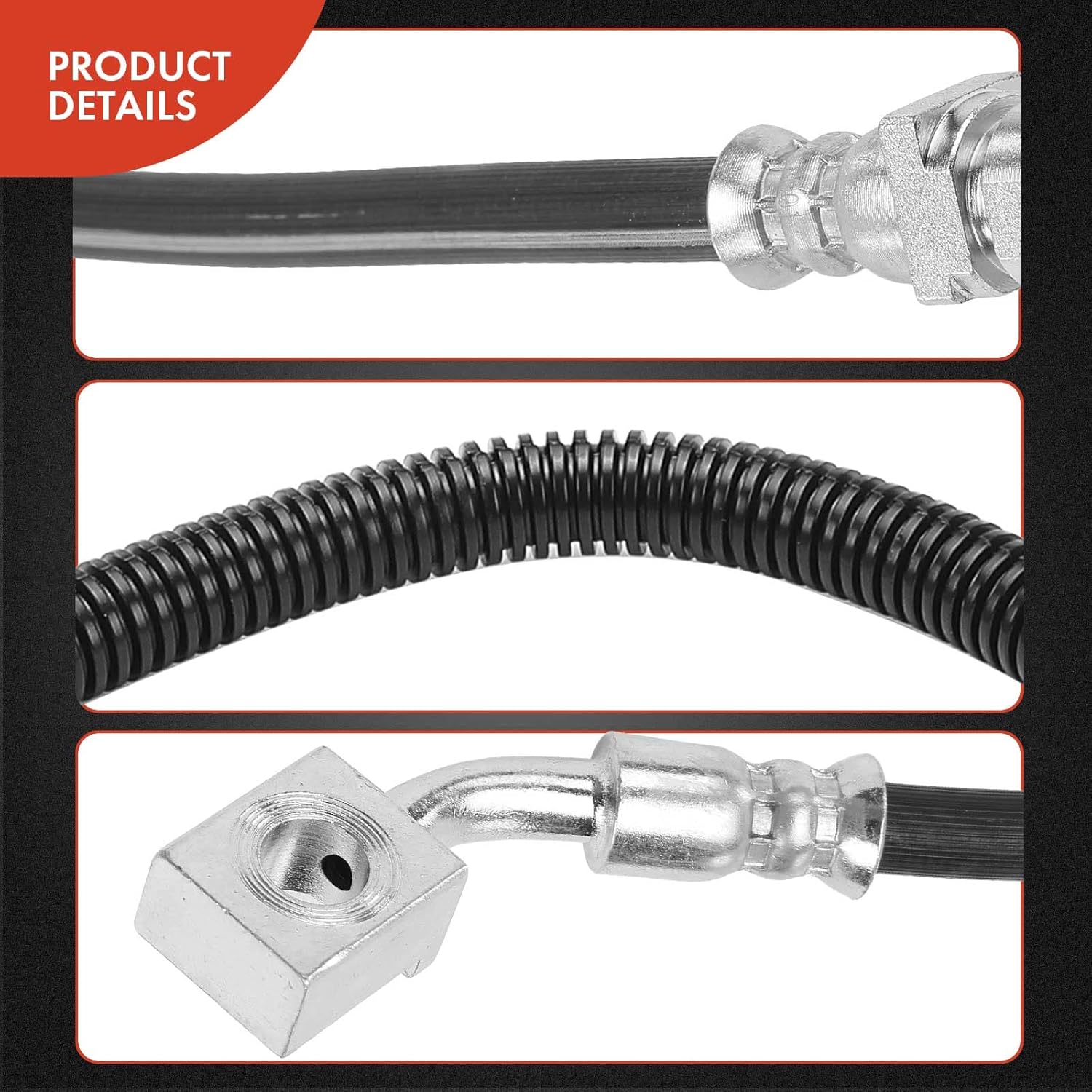 A-Premium Front Passenger Brake Hydraulic Hose Compatible with Select Chevy and GMC Models - Express 1500/Savana 1500 2003-2009, Express 2500/Savana 2500 2003-2005 - Replace# 15780131