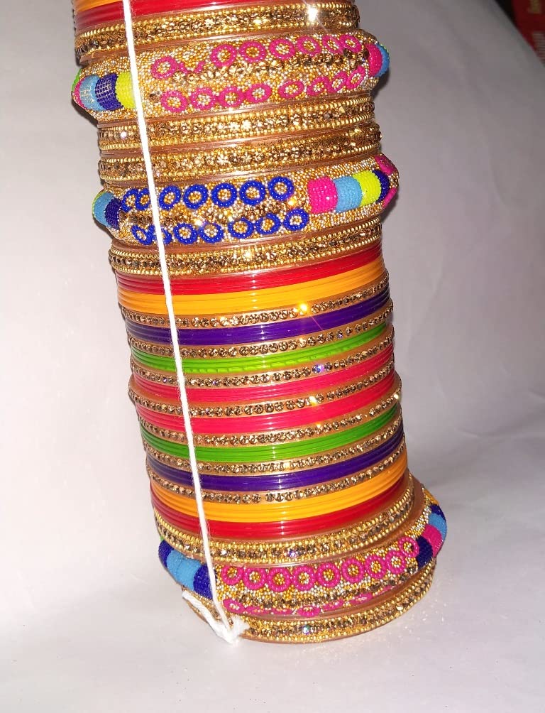 PDY FASHION Multicolored chuda/ bangle set for women and girls wedding party wear all purpous Punjabi look 1