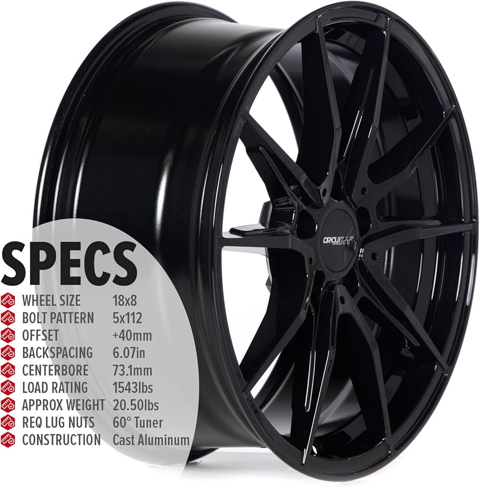 Circuit Performance CP35 18x8 Wheel Gloss Black 5x112 Bolt Pattern