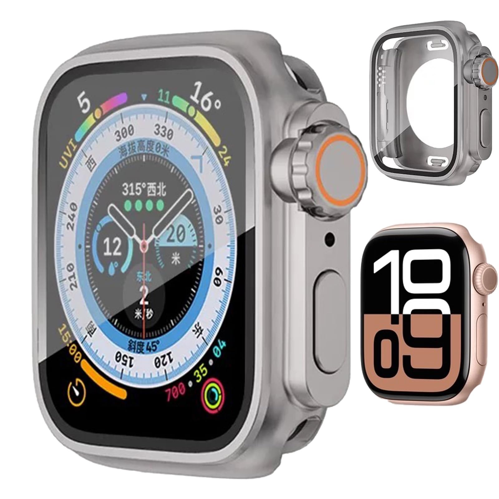 Amazon.co.jp: BOOLINN アップルウォッチ カバー 46mm 45mm 44mm 42mm 