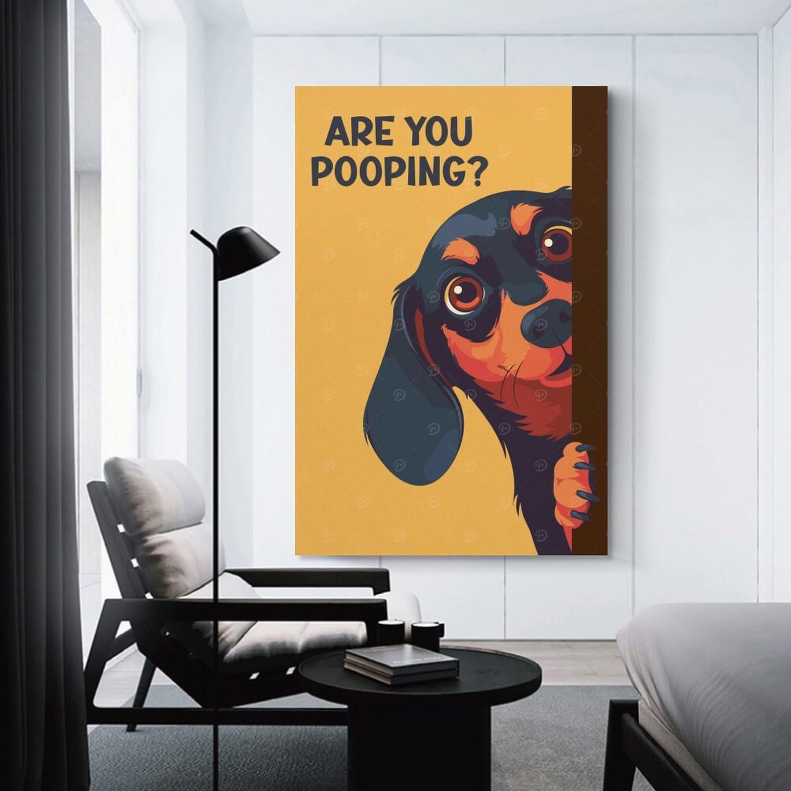 Junmoney Unframe-Style-24 Dachshund Dog Greeting Card Wall Decor Canvas Print, 24X36inch(60X90cm), For Flats, Guest Rooms Or Compact Rooms, A Simple Refresh For Blank Walls