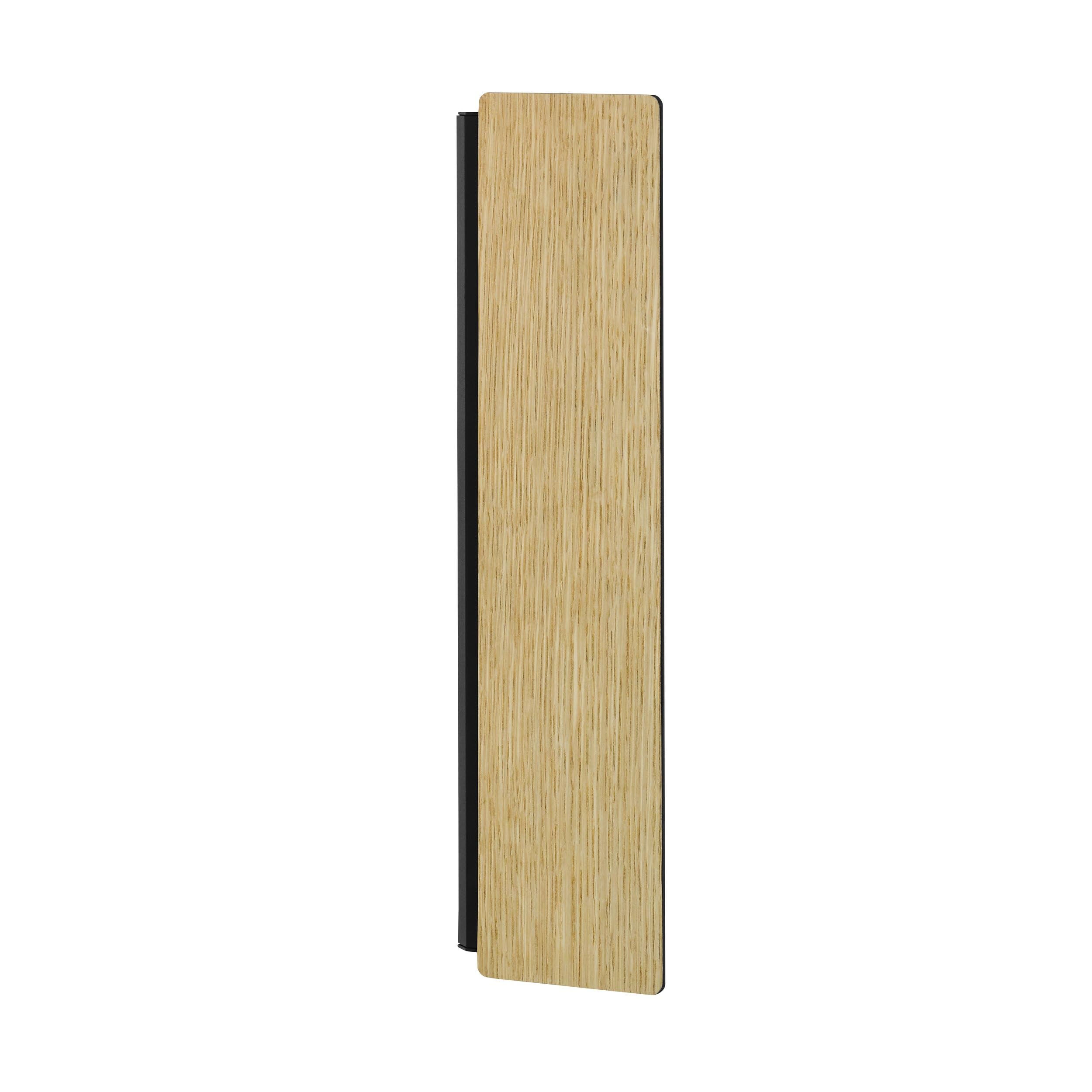 EGLO LED Wandlampe Zubialde, rechteckige Wandleuchte innen, Wandleuchter Eiche für indirekte Beleuchtung, Flurlampe aus Holz und Metall in schwarz, Lampe Wand warmweiß