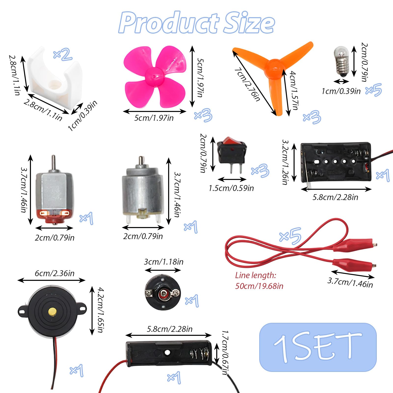 26Pcs Electric Circuit Kits for Children Science Learning Making Motor Kits for Kids Student DIY STEM Science Lab Experiment Project - Image 3
