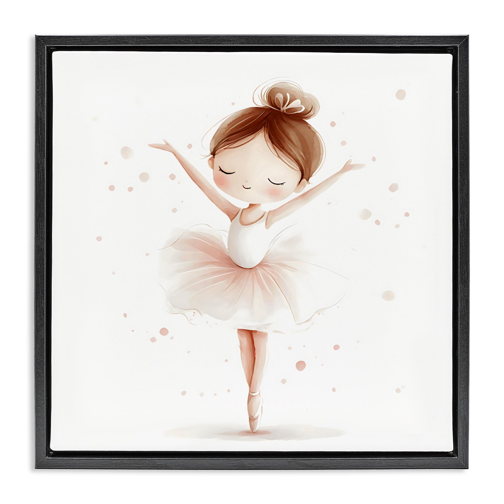 Ballerina Girl Nursery, 17 x 17 Inch Canvas in Floater Frame