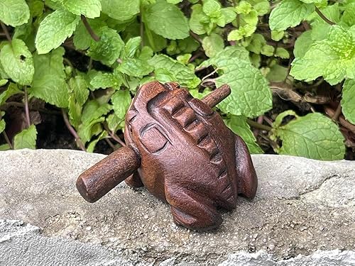 Miniatura 4 de Instrumentos de percusión clásicos hechos a mano, rana de madera, 2.3-2.5 pulgadas, instrumento musical de rana de madera (color negro)