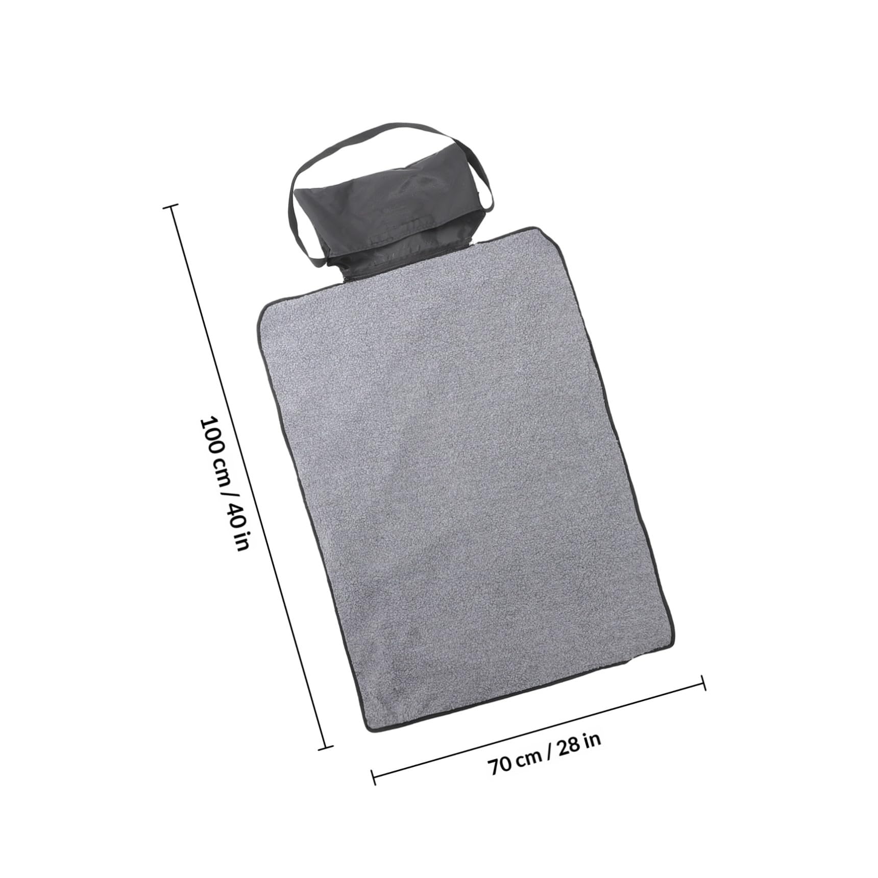 POPETPOP Manta Térmica Plegable para Mascotas y Perros, Portátil y Resistente al Agua, Hecha de Tejido Negro, Adecuada para Exteriores, Manta Cálida para Cama
