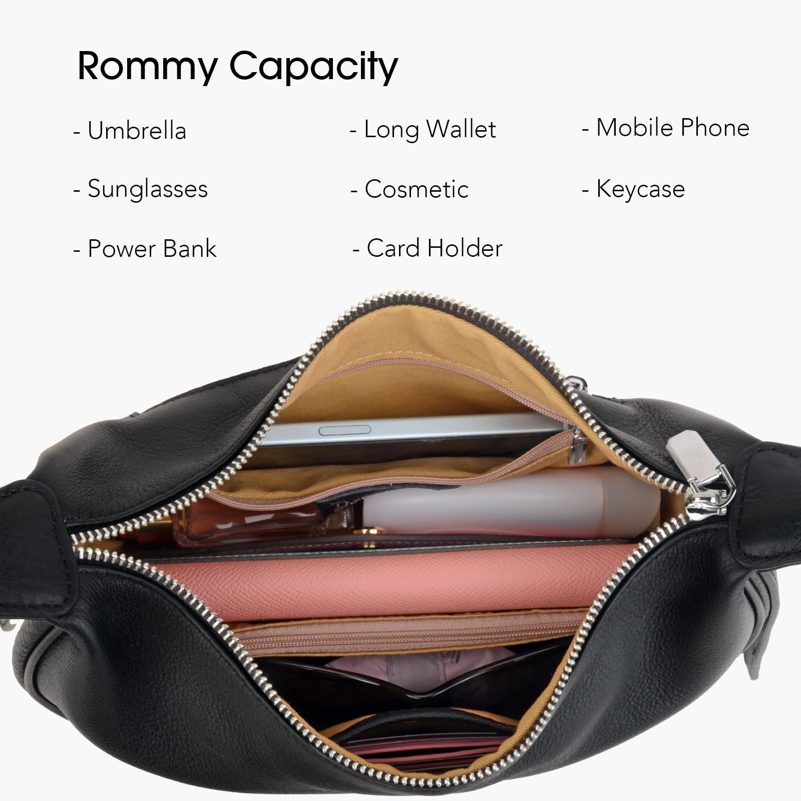 DONNAIN Crossbody Bag Damen Leder, Moon Bag, kleine Umhängetasche
