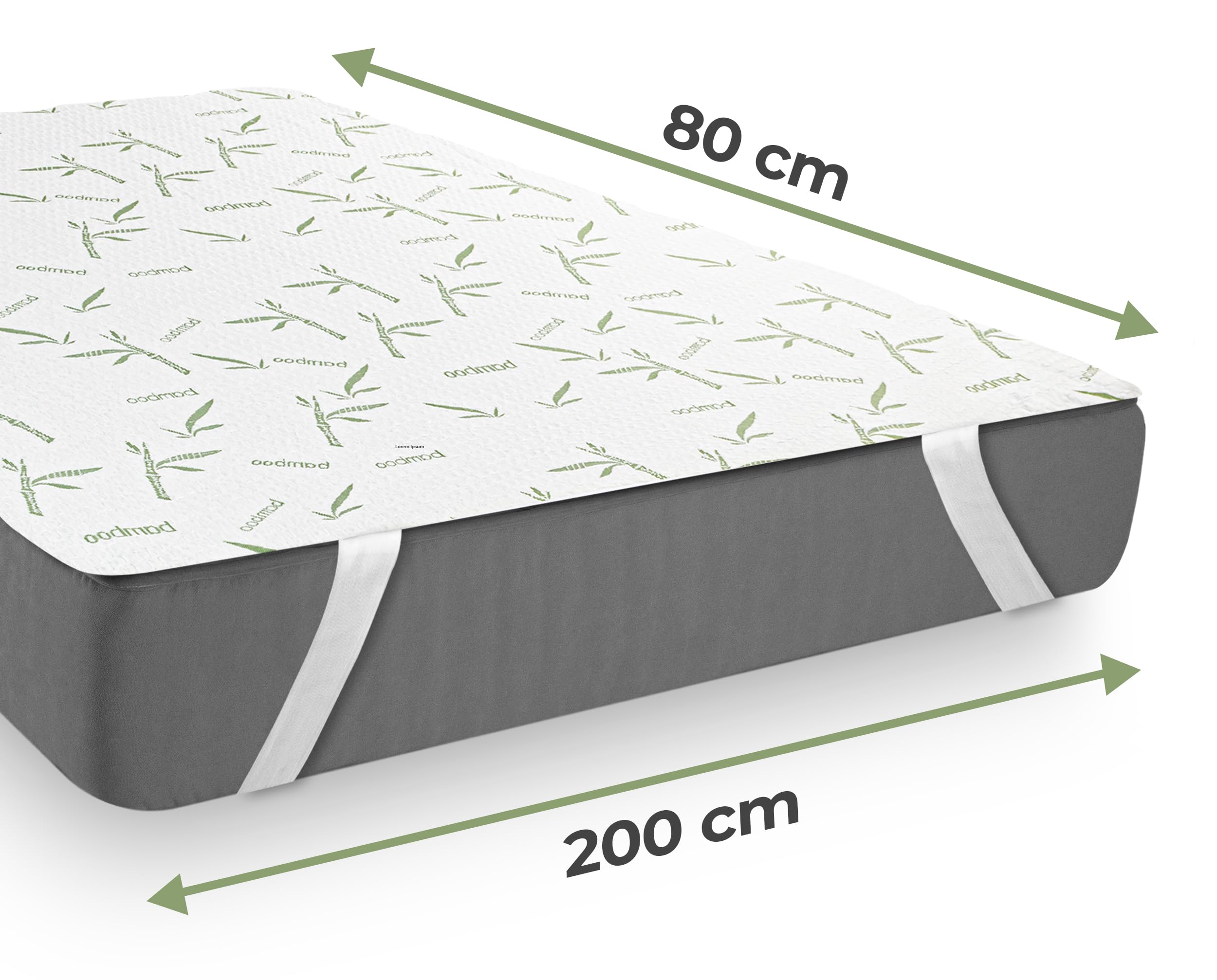 Utopia Bedding Protezione per materasso 80 x 200 x 30 cm impermeabile, Morbida viscosa, con cinghie angolari elastiche, Topper per materasso traspirante certificato Oeko-TEX, protezione per materasso